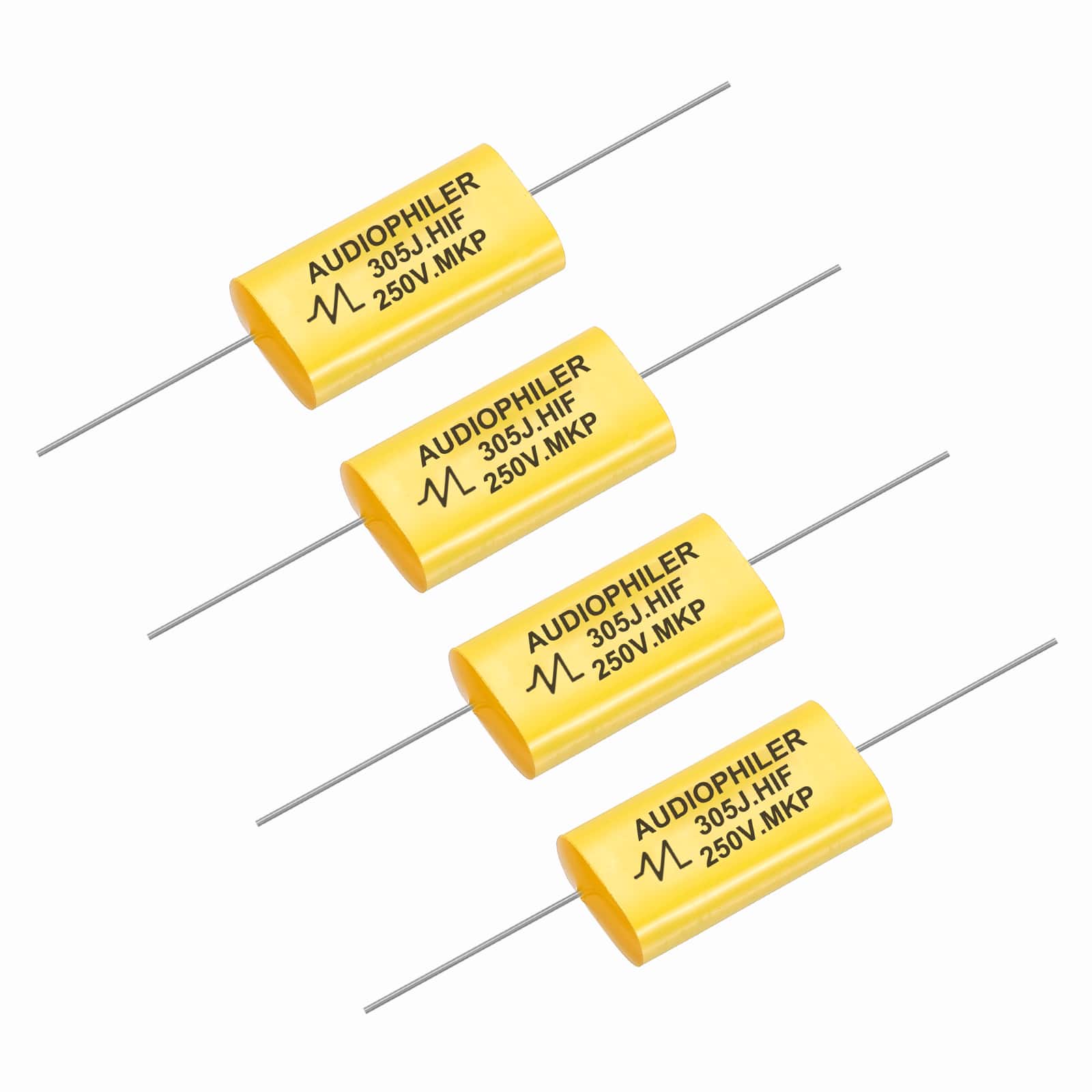 Unique Bargains - 4pcs 3uF High-Frequency Divider Capacitor, 256V Audio Speaker Crossover Non-Polarity Polypropylene MKP Film Capacitors - Yellow price history on PriceWatchPro