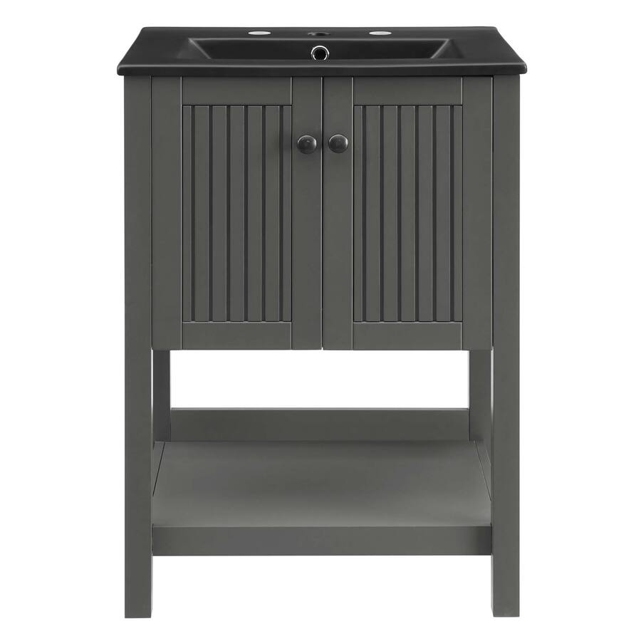 Modway Steam Bathroom Vanity Basin Included Gray Black - Best Buy