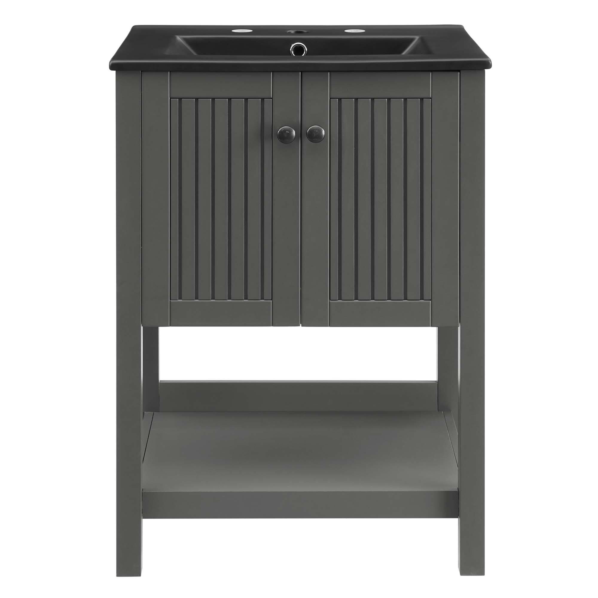 Modway Steam Bathroom Vanity Basin Included Gray Black - Best Buy