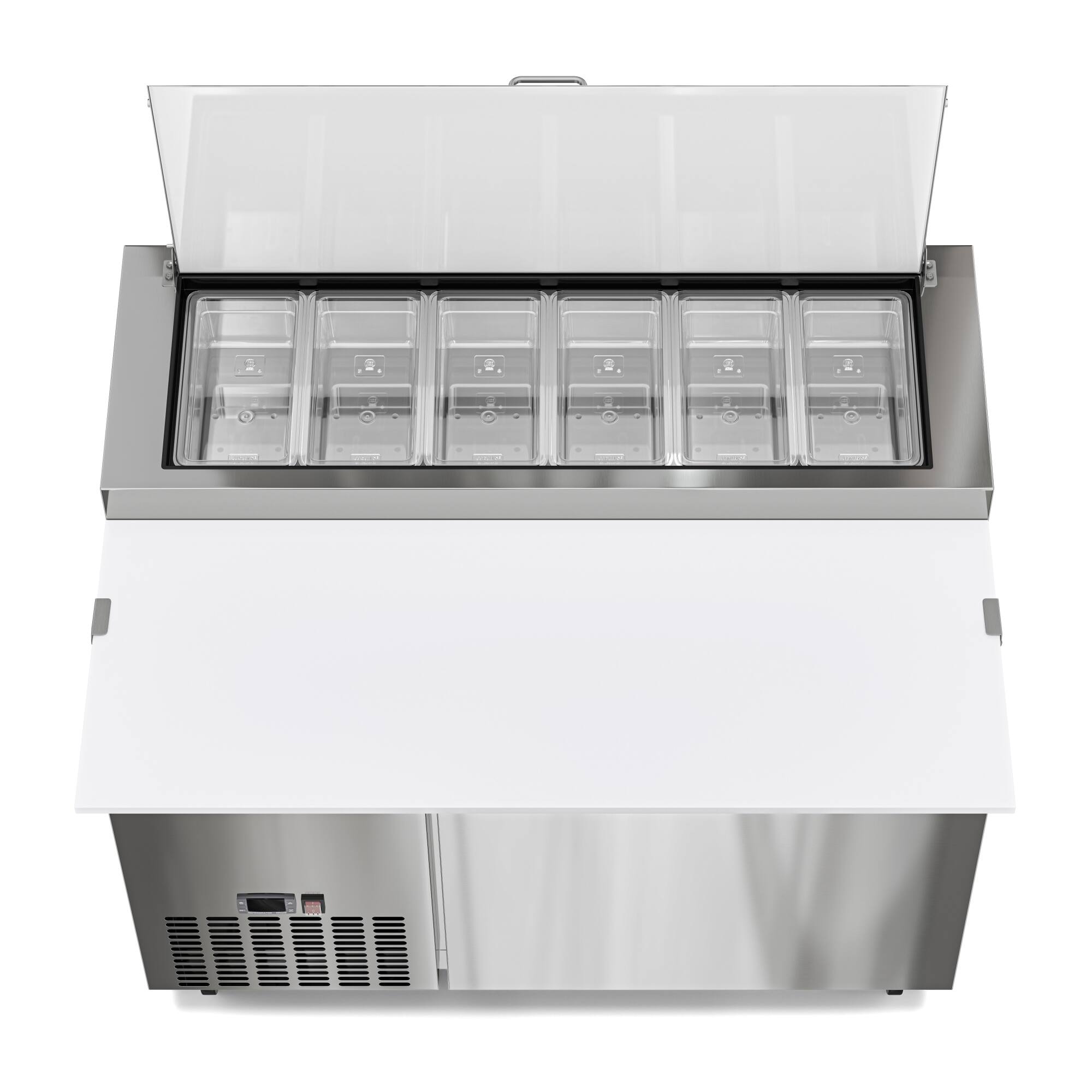 Alt View 6. Koolmore - 50 in. One Door Commercial Pizza Prep Refrigerator in Stainless-Steel (KM-RPPS-1DSS) - Stainless-Steel.