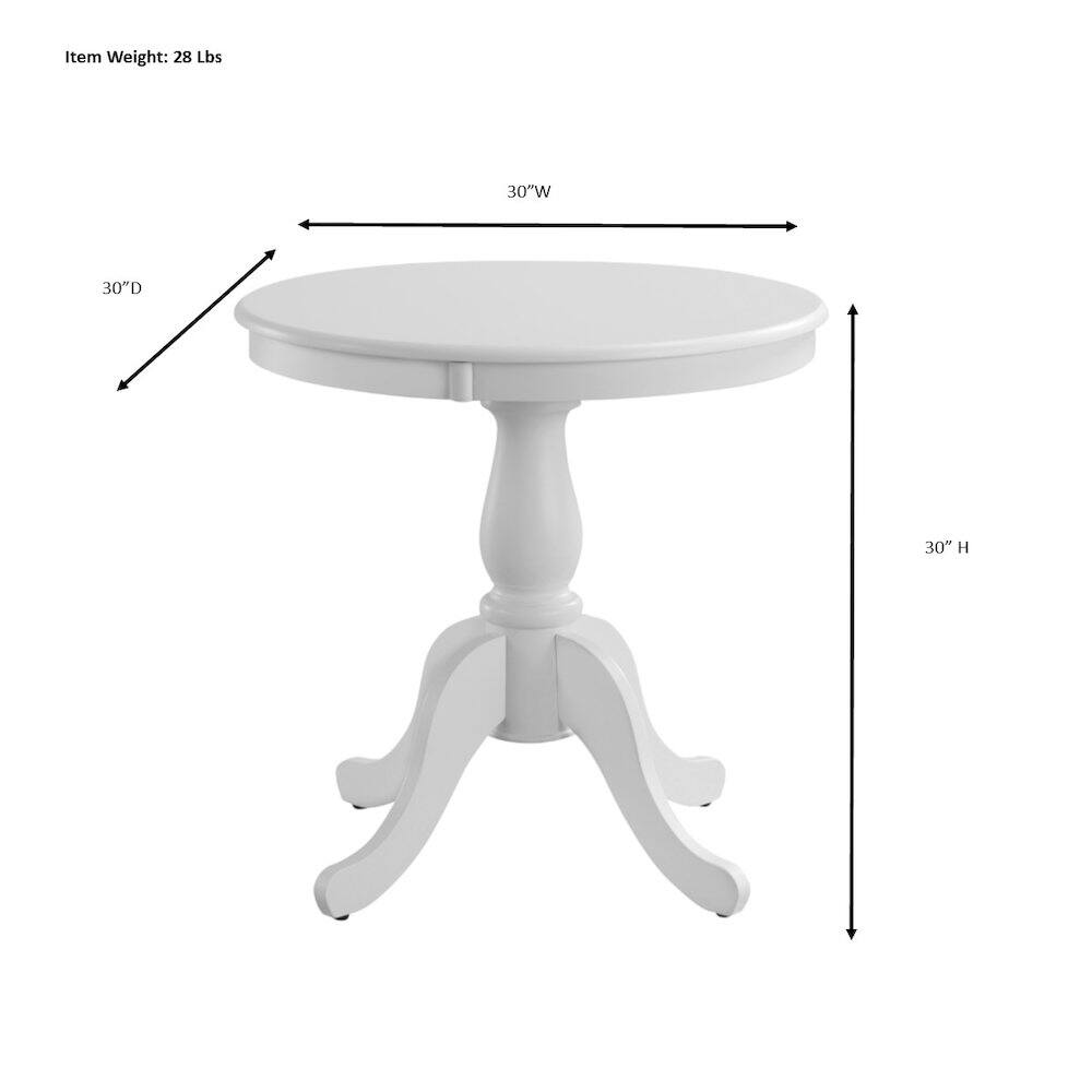 Item Weight: 28 Lbs  
30"W  
30"D  
30" H
