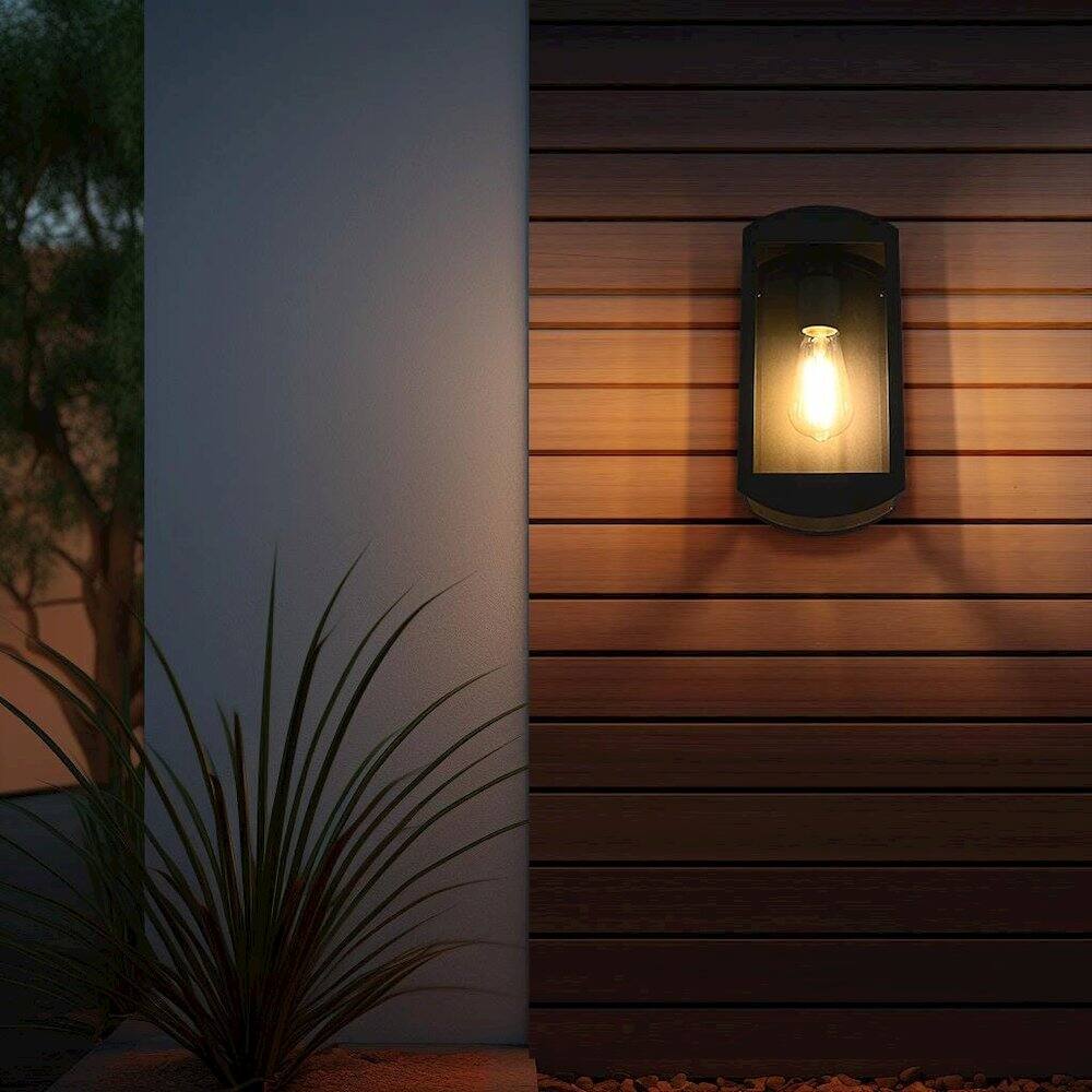 Alt View 4. Elegant Lighting - Miles 6 Inch Outdoor Wall Sconce In Black - Black.