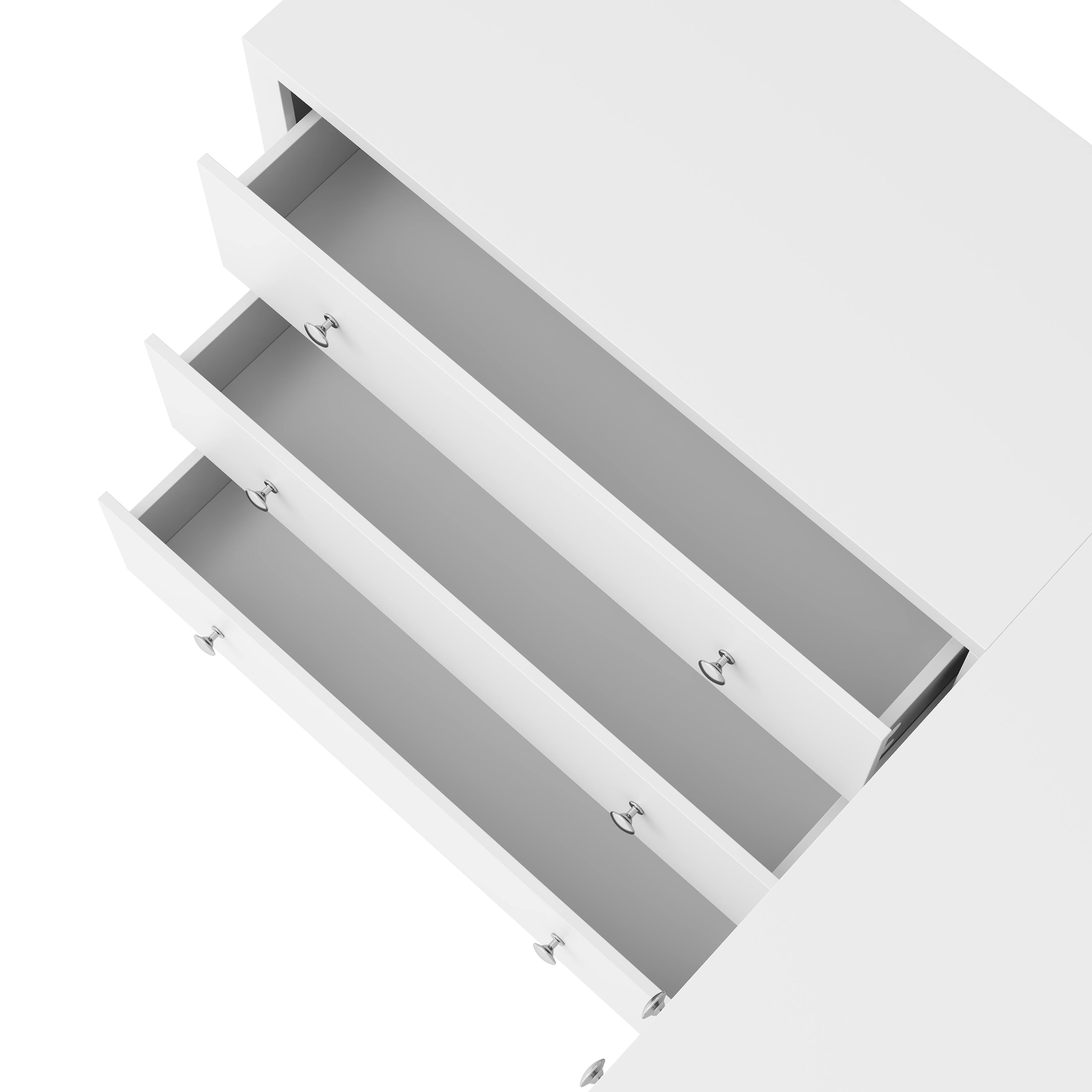 Alt View 4. Famapy - L-Shaped Corner Dresser with 3 Drawers & 2-Door Cabinet, Space-Saving Storage Organizer for Bedroom - White.