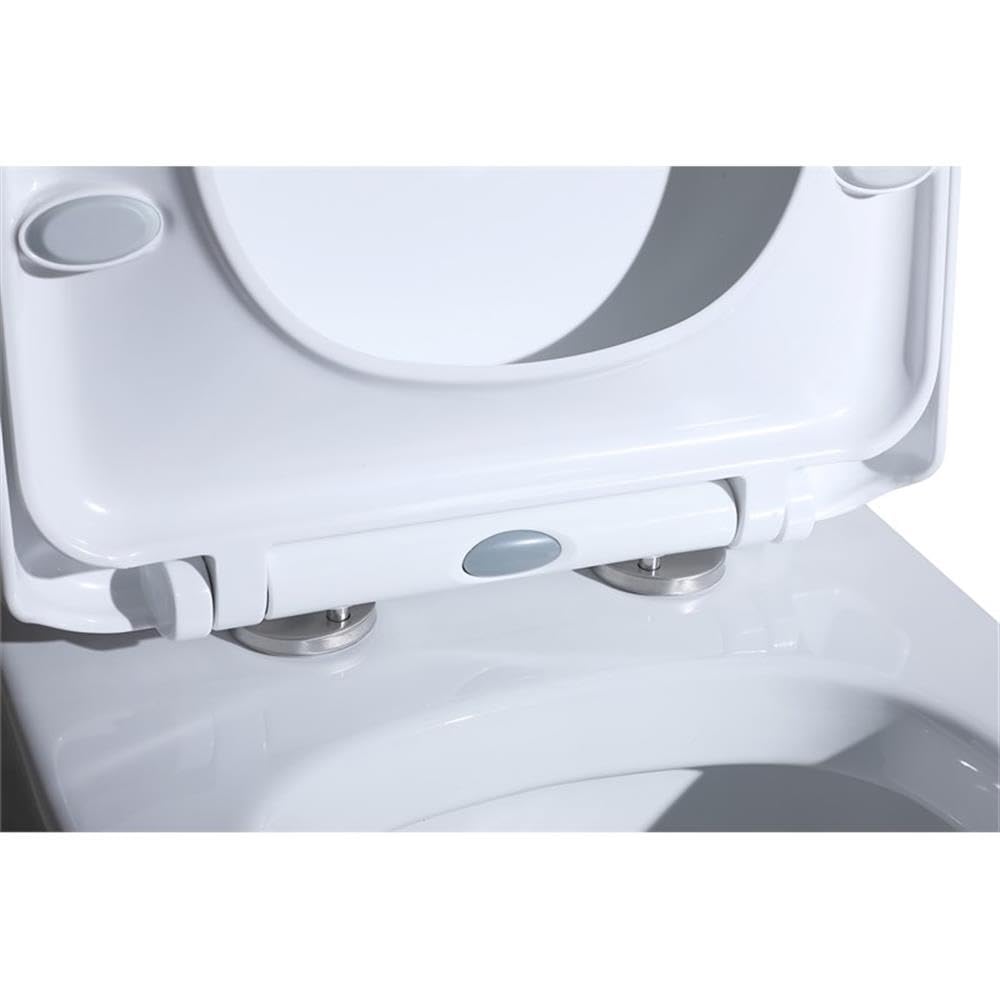 Alt View 4. Elegant Kitchen and Bath - Winslet One-piece floor Square Toilet 27x14x31 in White - White.
