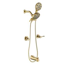 Boyel Living - Shower Set with Dual Handle Control 6 Function Dual Shower Heads and Tub Spout - Brushed Gold