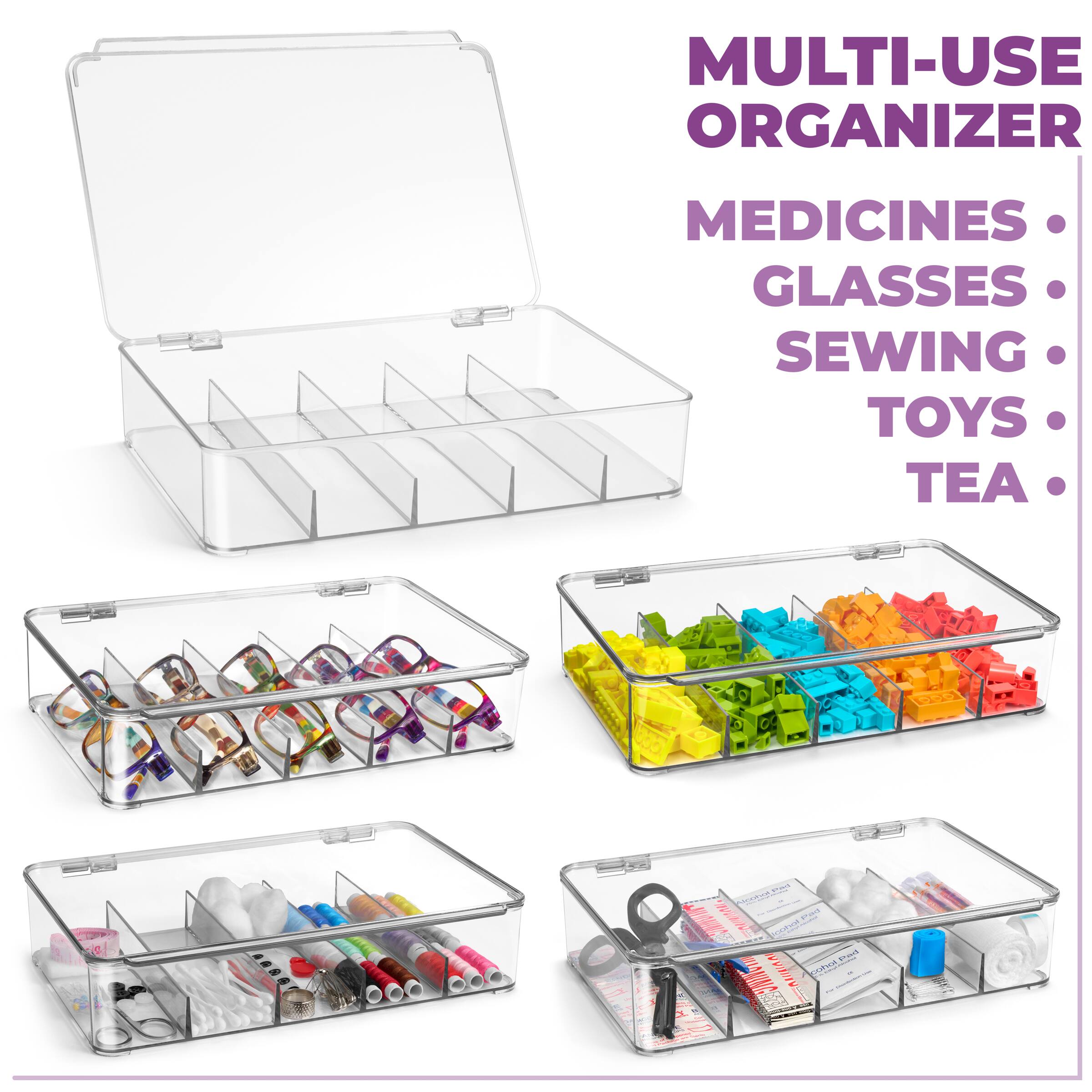 MULTI-USE ORGANIZER  
MEDICINES • GLASSES • SEWING • TOYS • TEA