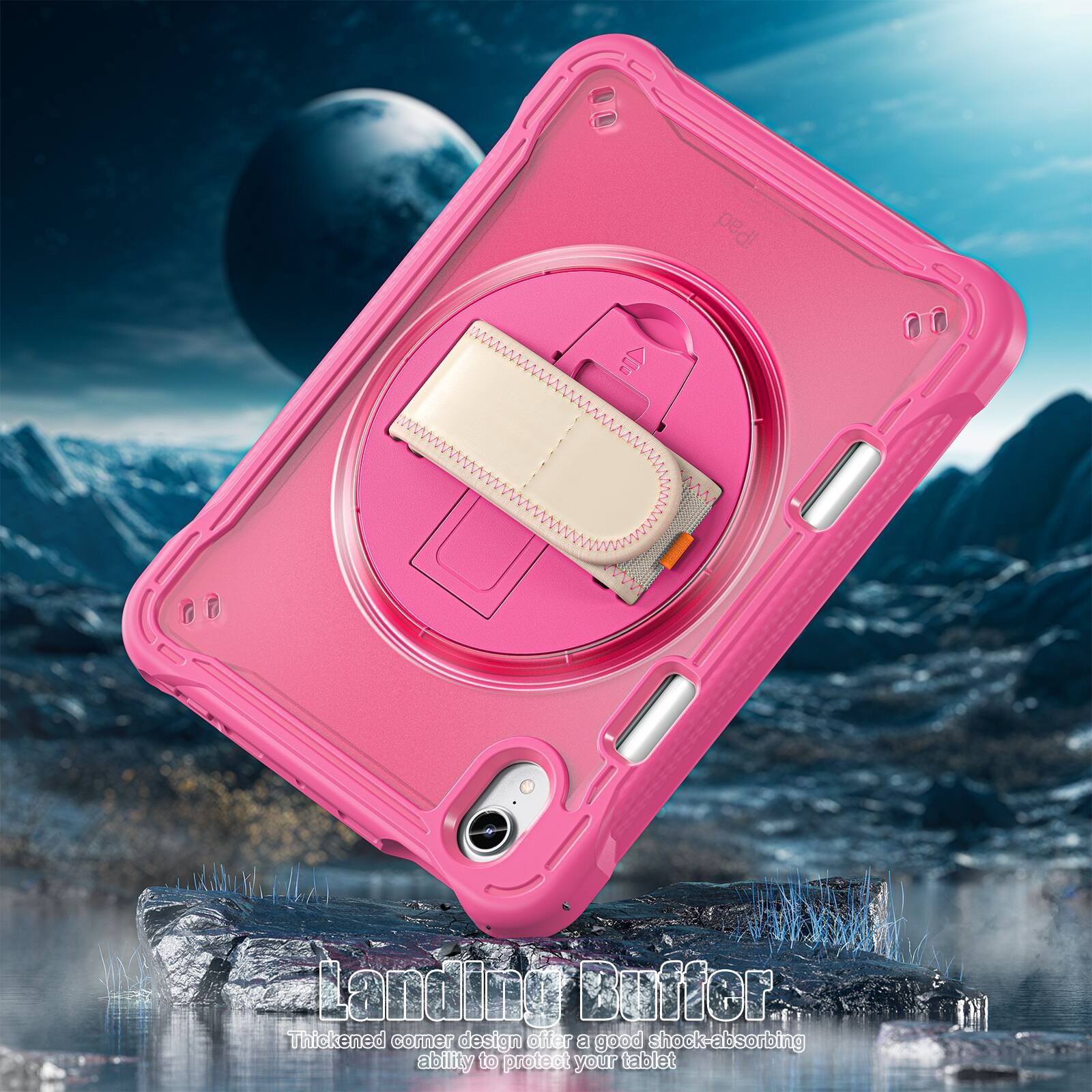 A pedal Landing Buffer Thickened corner design offers a good shock-absorbing ability to protect your tablet