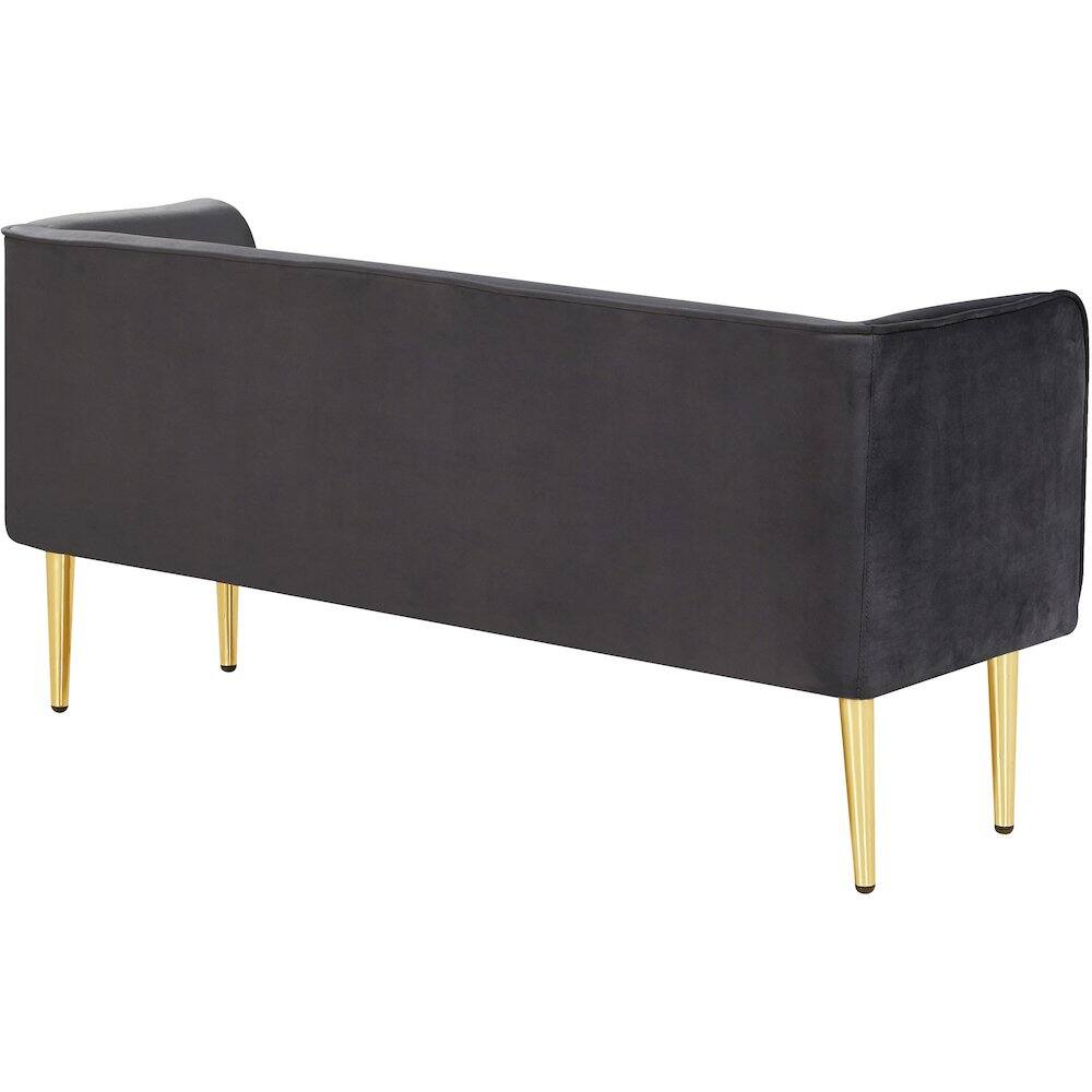 Alt View 3. Meridian Furniture - Audrey Grey Velvet Bench - Grey.