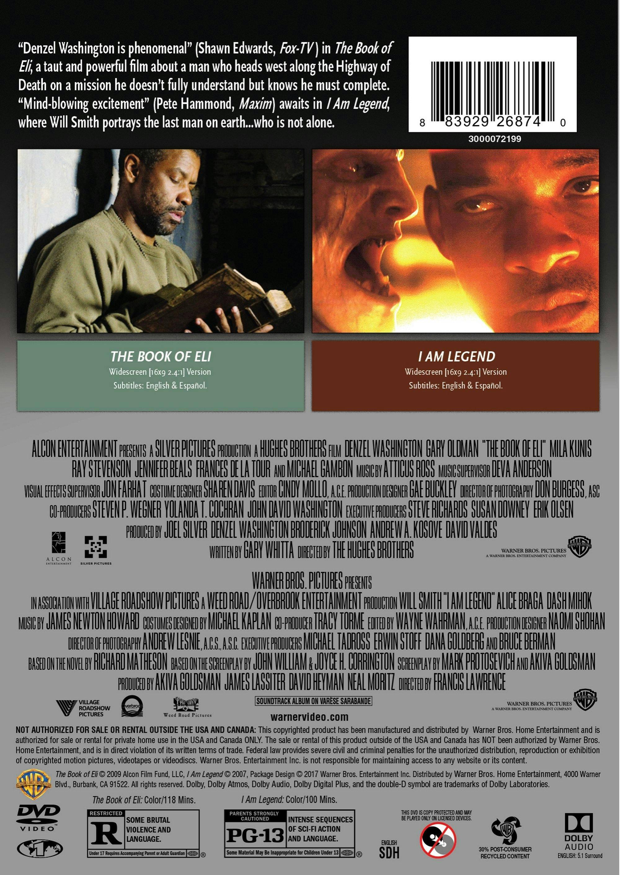 Angle. The Book of Eli/I Am Legend (DVD Double Feature) [DVD].