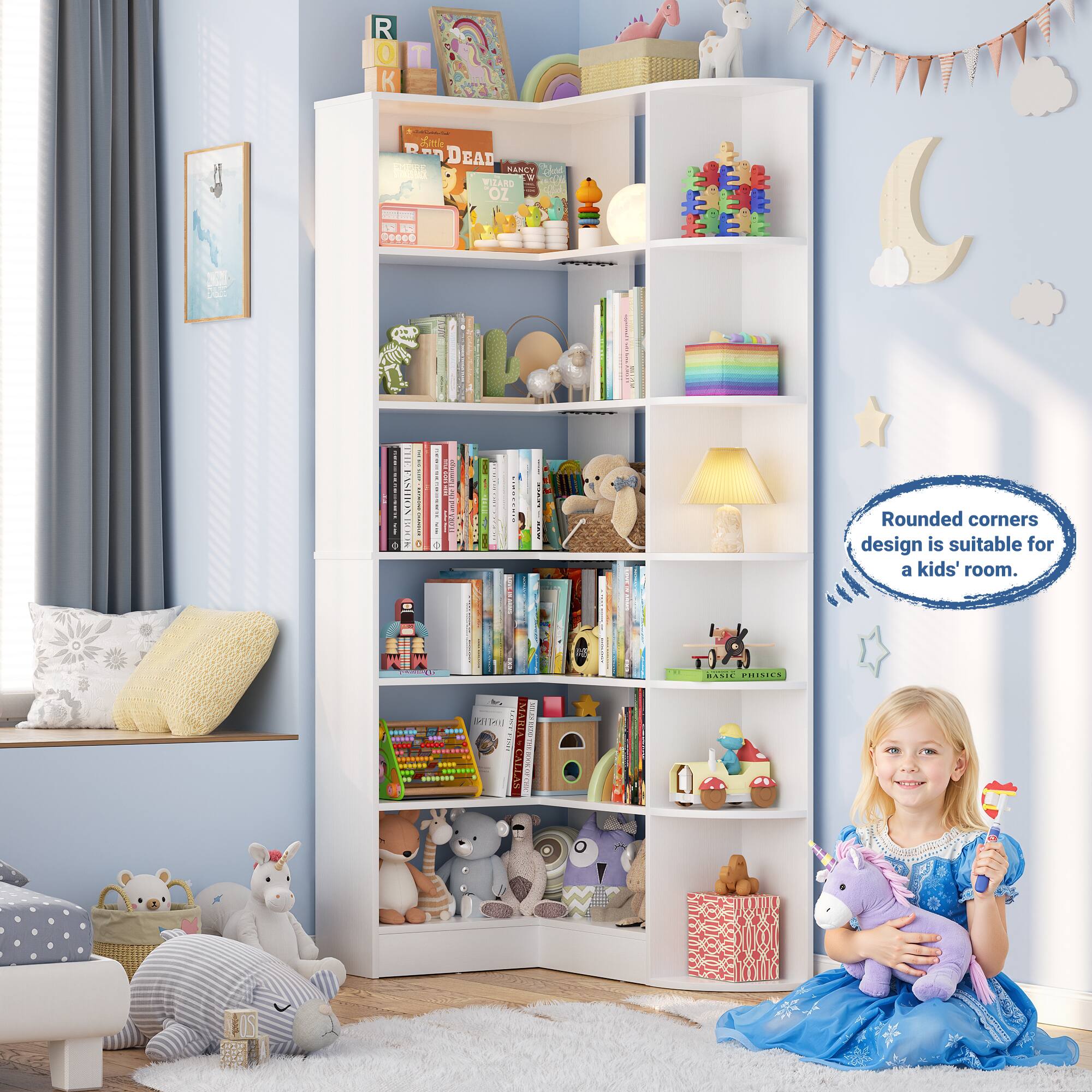 Rounded corners design is suitable for a kids' room.