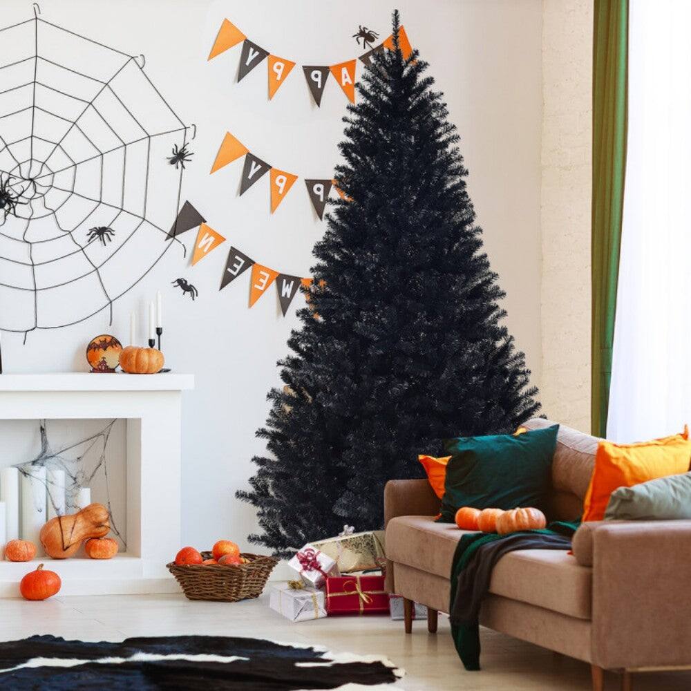 Alt View 7. Boyel Living - 7.5ft Black Halloween Christmas Tree with Metal Stand - Black.