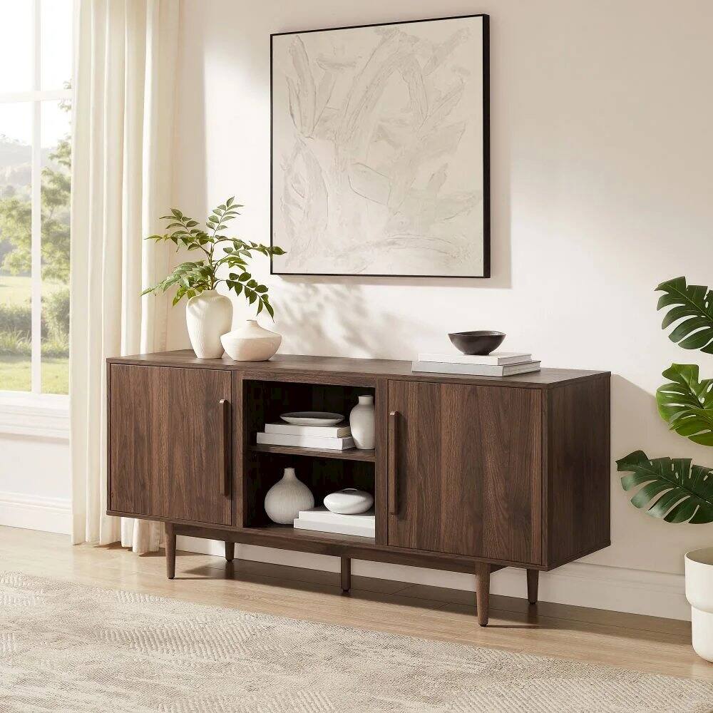 Alt View 1. Crosley Furniture - Liam Tv Stand For 65" Tv - Brown.