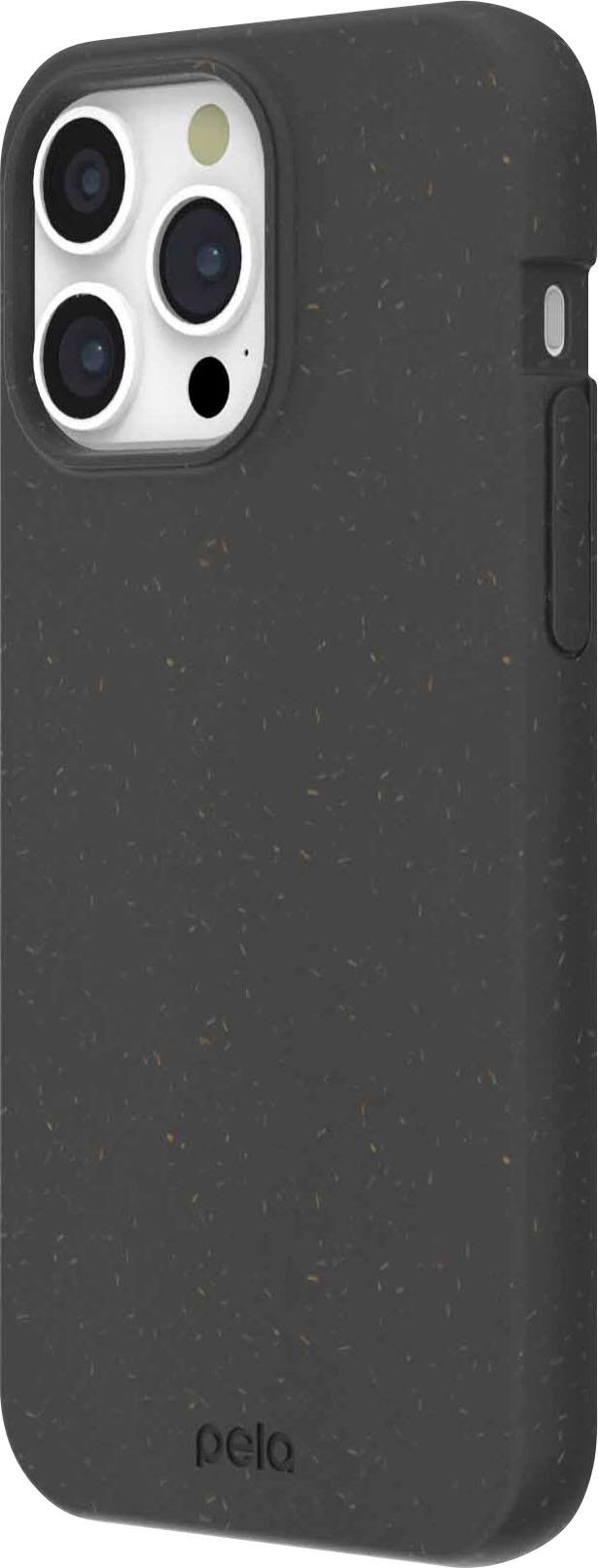 Left. Pela - Eco Friendly Hard Shell Case with MagSafe Module for Apple iPhone 15 Pro Max + Bonus Custom Case Activation Code - Black.