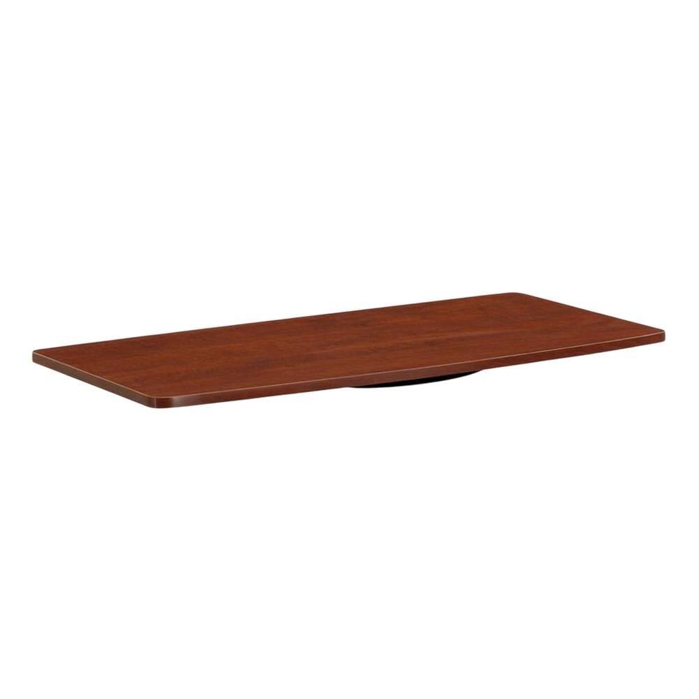 Front. FurniFact - Brown TV stand - swivel riser - Cherry.