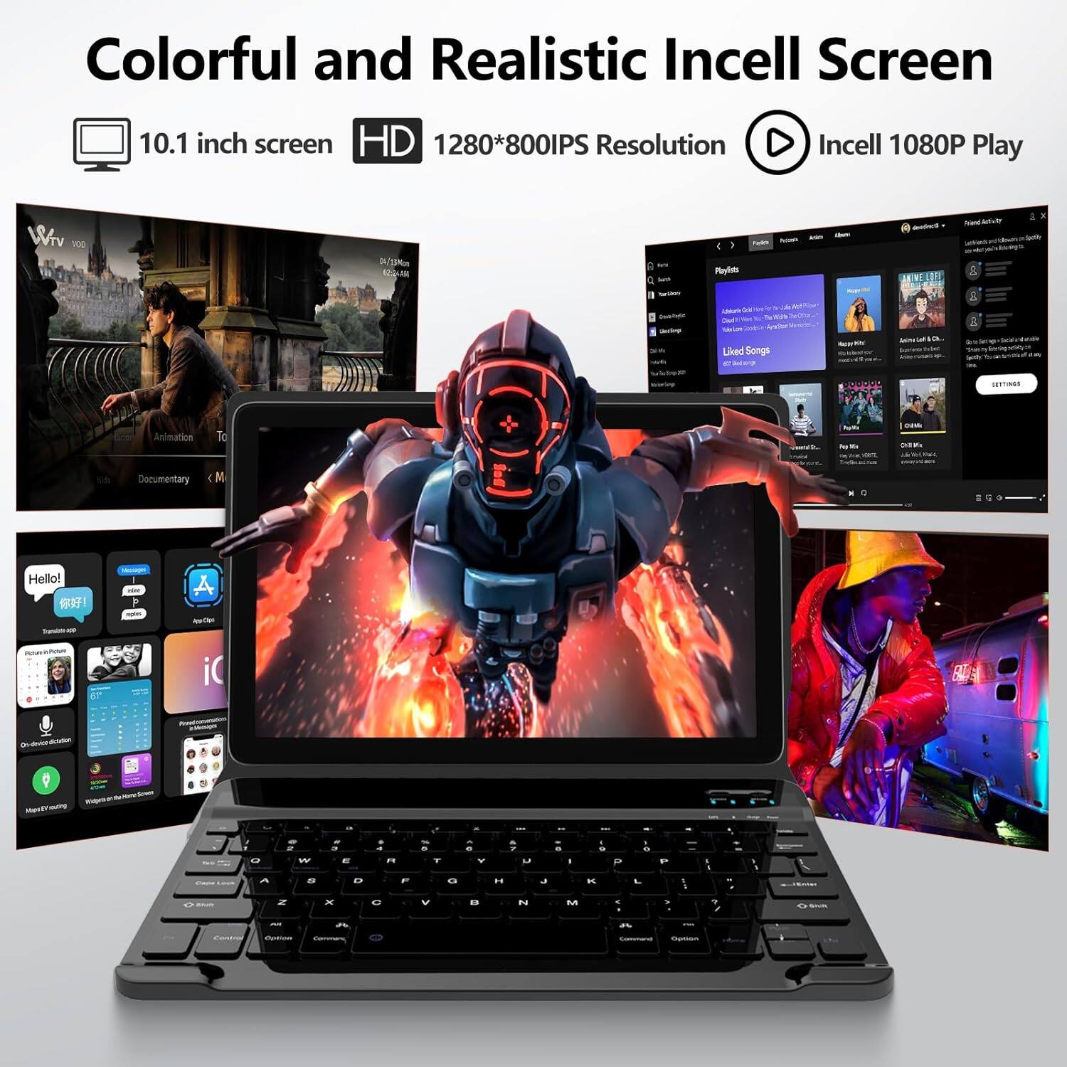 Colorful and Realistic Incell Screen
10.1 inch screen
HD 1280*800IPS Resolution
Incell 1080P Play
