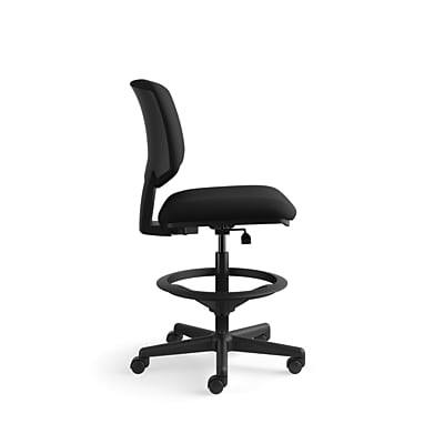 Alt View 3. HON - Volt Armless Fabric Drafting Chair - Black.