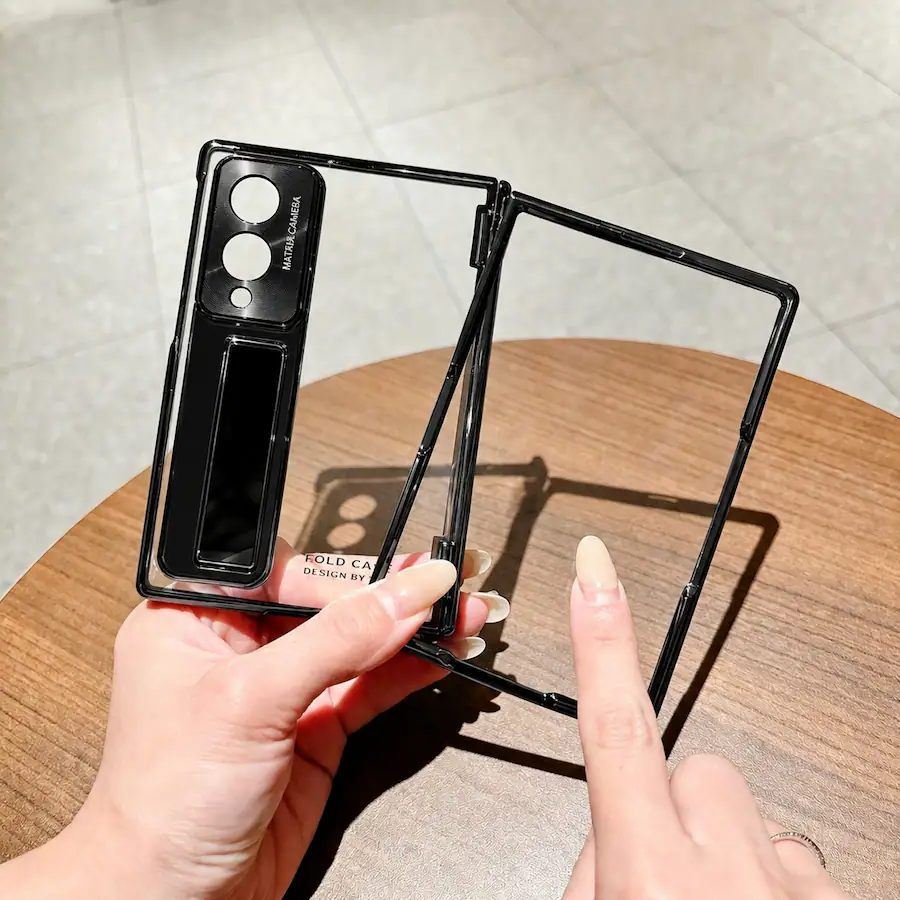 Galaxy Computer Matrix Dteck Plating Build in Tempered Glass Screen Cover for Samsung Galaxy Z ...