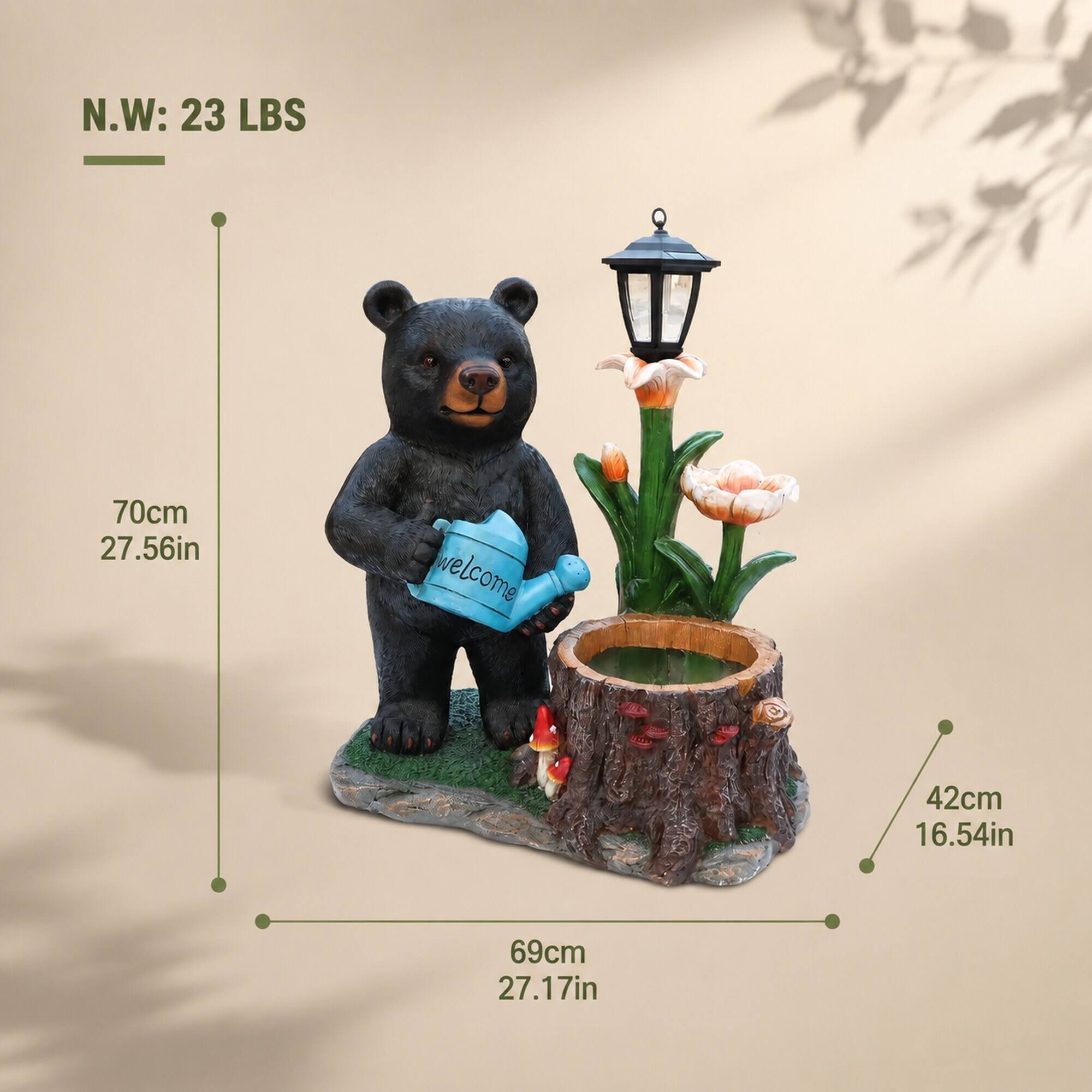 N.W: 23 LBS

70cm 27.56in

welcome

42cm 16.54in

69cm 27.17in