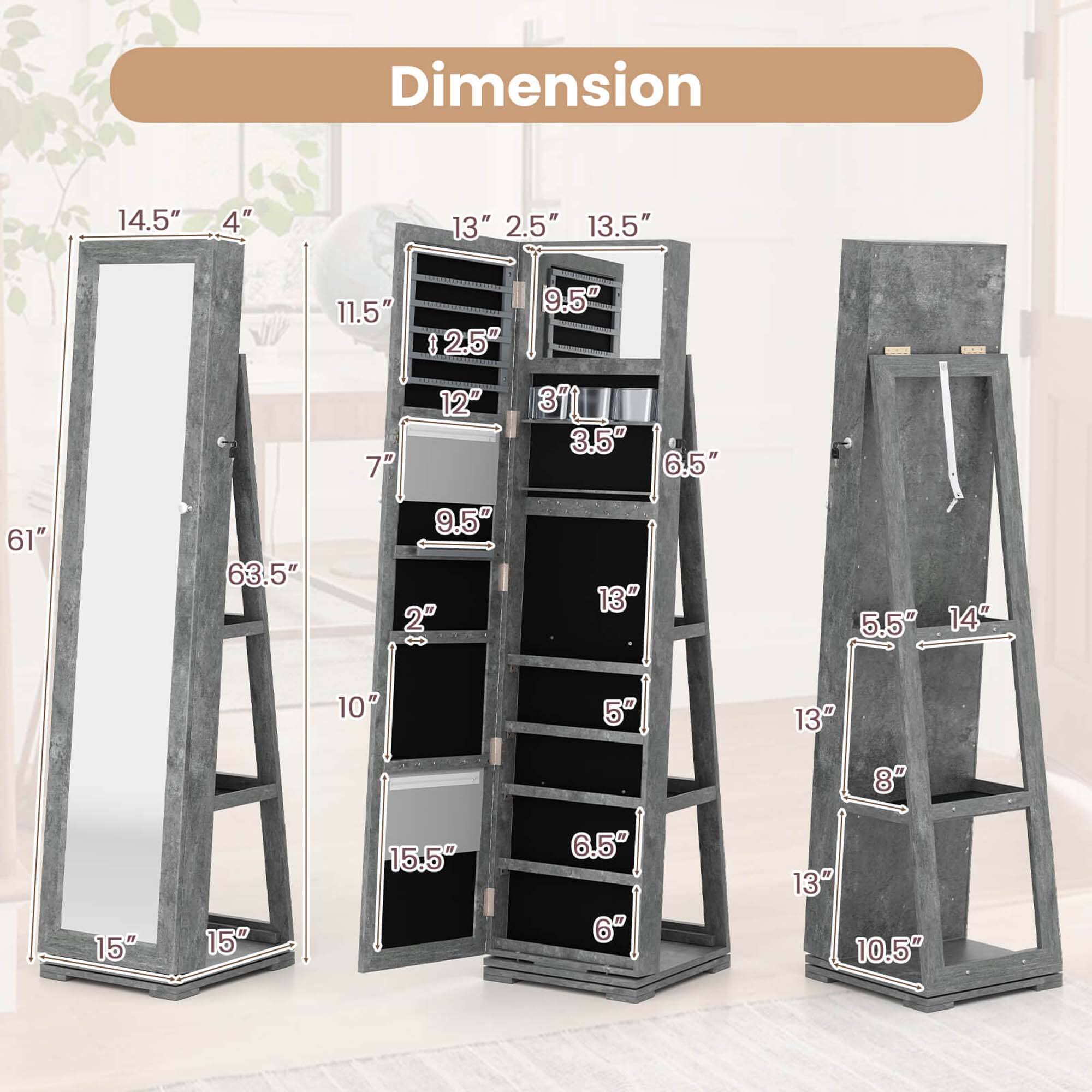 Dimension

- 14.5" x 4" x 61"
- 13" x 2.5" x 63.5"
- 13.5" x 3.5" x 6.5"
- 11.5" x 2.5" x 12"
- 9.5" x 2" x 15.5"
- 10" x 15"
- 5.5" x 14"
- 13" x 8"
- 10.5"