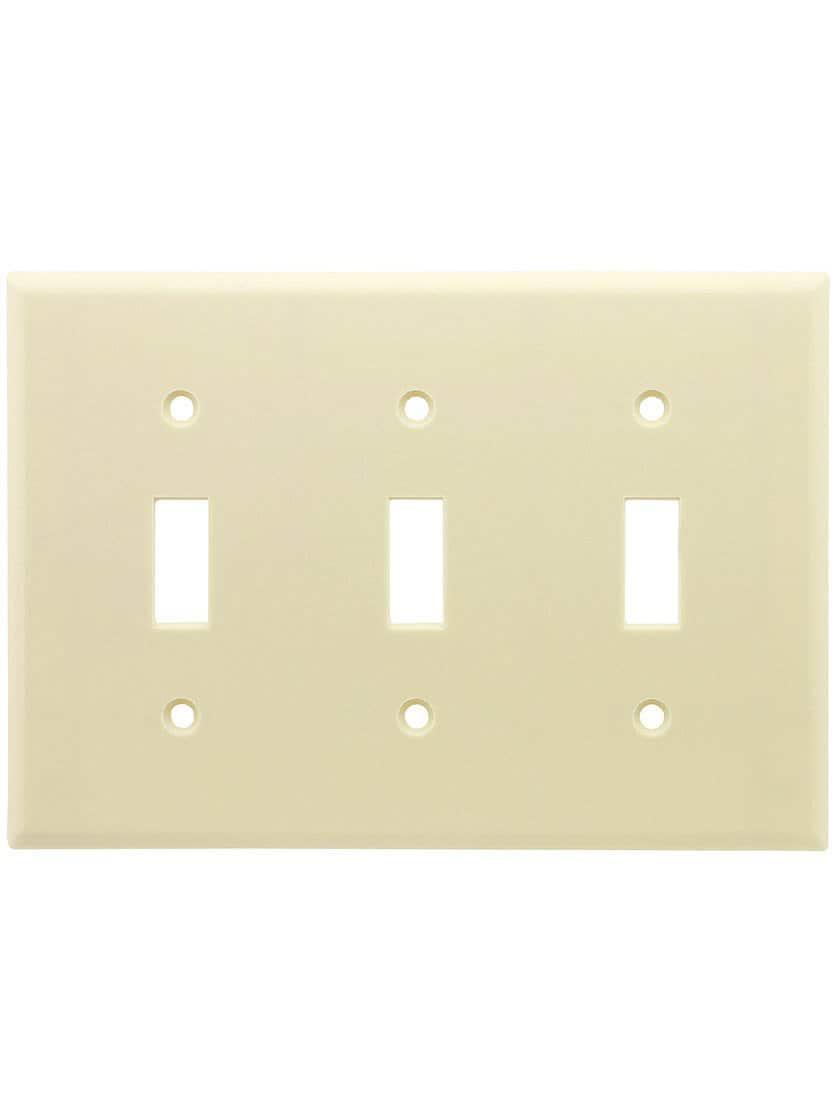 Leviton - 3-Gang Toggle Switch Wallplate, Standard Thermoset, Device Mount - White