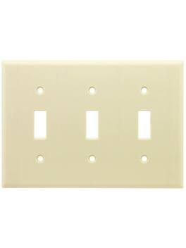 Leviton - 3-Gang Toggle Switch Wallplate, Standard Thermoset, Device Mount - White