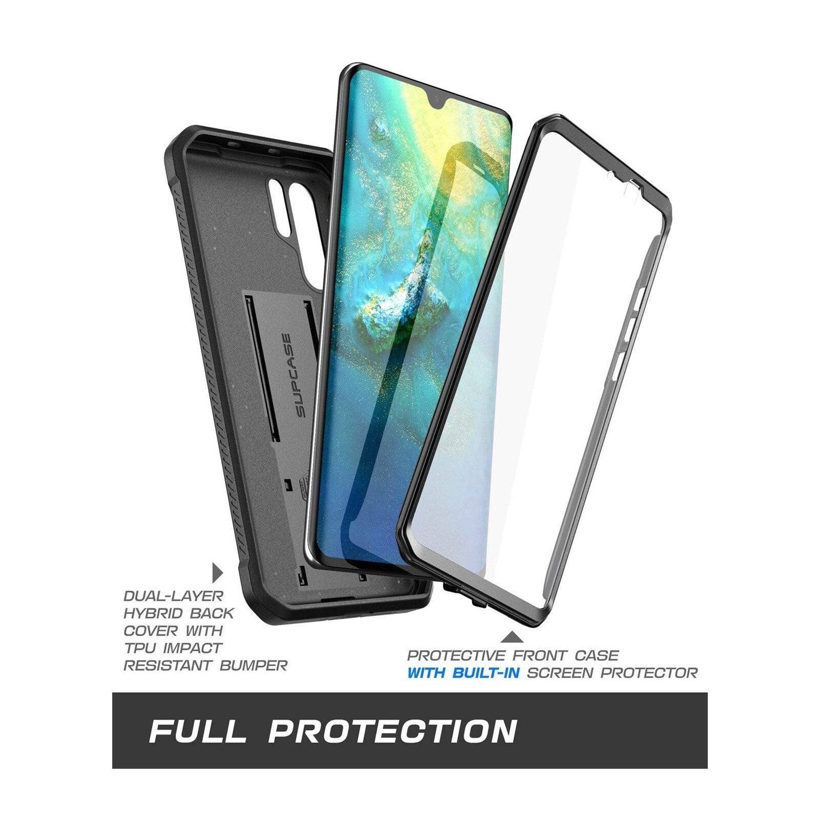 SUPCASE DUAL-LAYER HYBRID BACK COVER WITH TPU IMPACT RESISTANT BUMPER  
PROTECTIVE FRONT CASE WITH BUILT-IN SCREEN PROTECTOR  
FULL PROTECTION