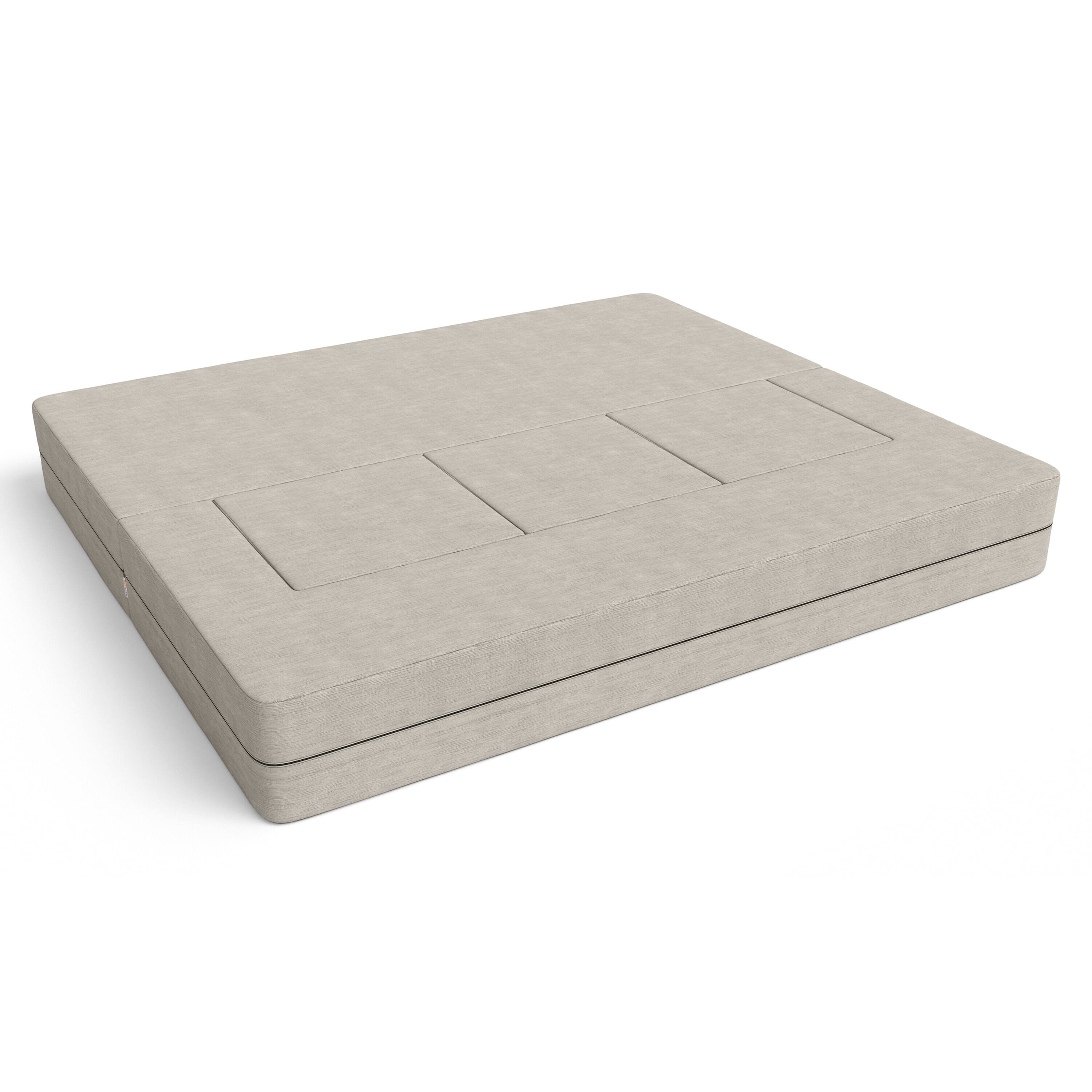 Angle. Jaxx - Jaxx Zipline Convertible Sleeper Sofa & Three Ottomans / California King-Size Bed, Textured Microvelvet - Dove Grey - Dove Grey.