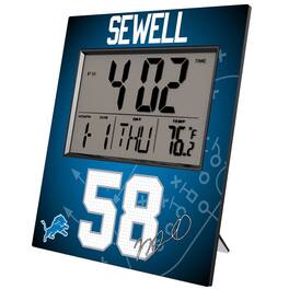 Keyscaper - Penei Sewell Detroit Lions Digital Desk & Wall Clock - Multicolor