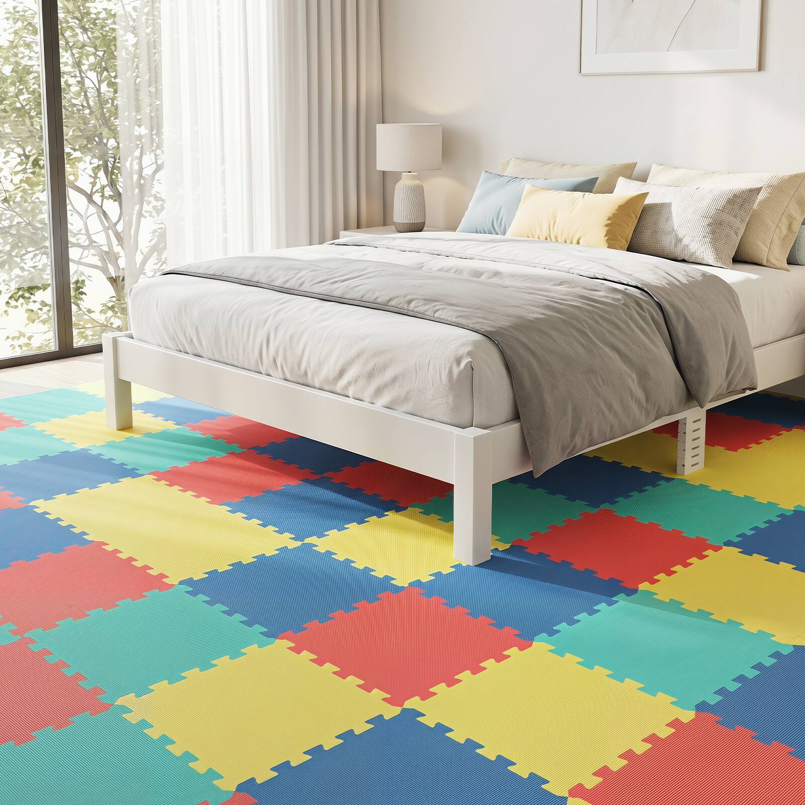 Alt View 7. Gymax - Gymax 36 Pack Interlocking EVA Foam Floor Tiles 2/5 Inch Thick Puzzle Exercise Mats Multicolor - Multicolor.