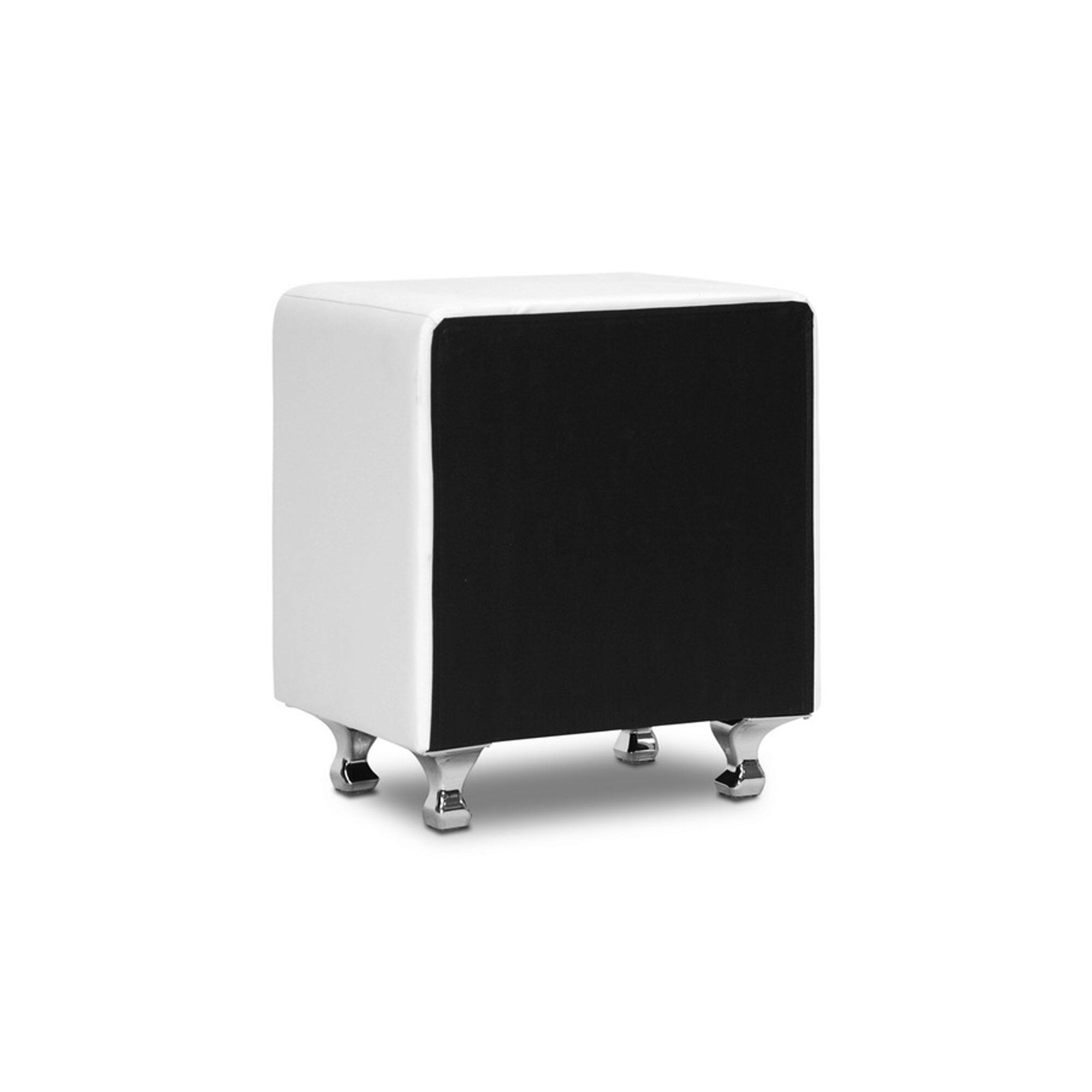 Alt View 1. Baxton Studio - Stella Crystal Tufted Upholstered Modern Nightstand - White.