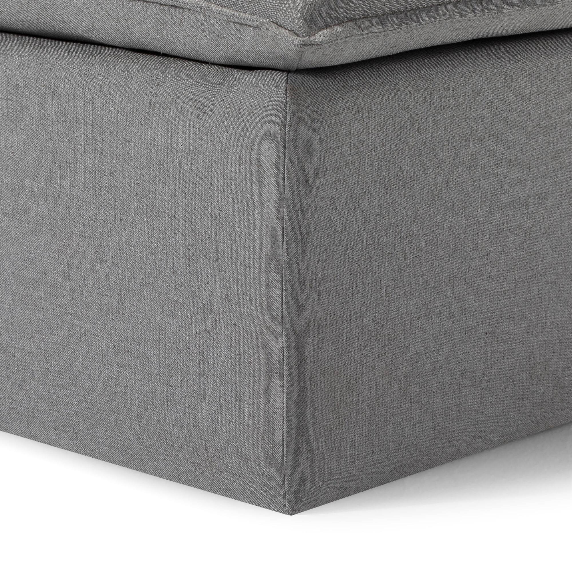 Alt View 8. Maven Lane - Maven Lane Claude Rustic Ottoman in Slate Fabric Upholstery - Slate.