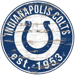 Fan Creations - Indianapolis Colts 23.5" Distressed Round Sign - Multicolor