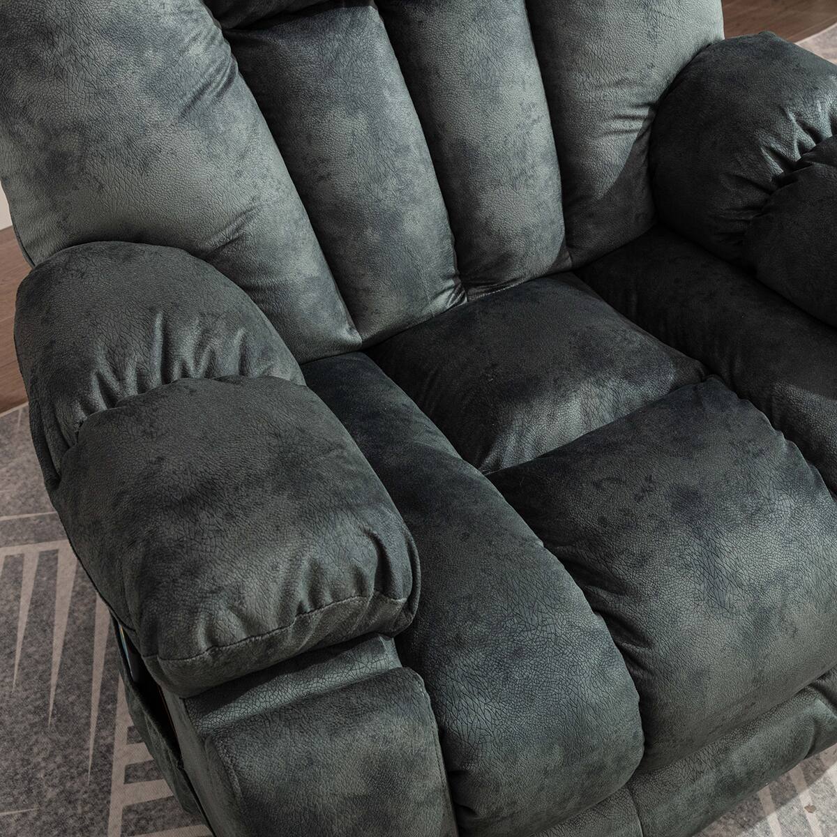 Alt View 11. Bestier - Set of 2 40.6 in. W Oversize Power Lift Recliner Chair with Massage and Heating - Gray.