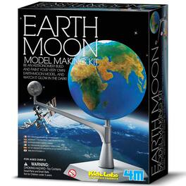 4M - Earth Moon Model Making Kit - DIY Paint and Build A 3D Planet Model - Multicolor