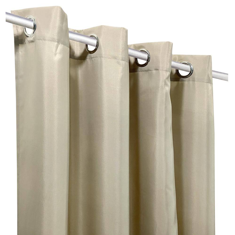 Left. Commonwealth Home Fashions - Commonwealth Seascapes Light Filtering Provide Privacy and Shade Grommet Outdoor Panel Pair Each 50" x 96" Linen - Linen.