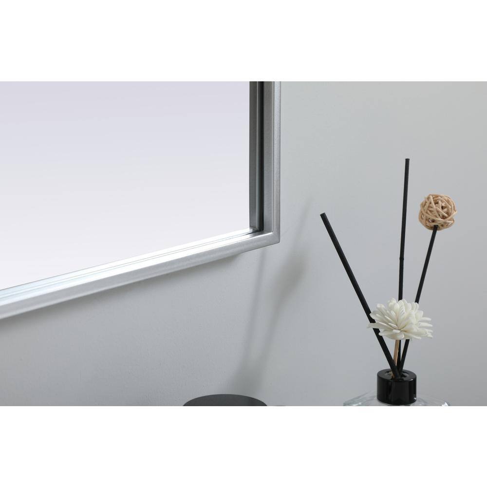 Back. Elegant Decor - Metal Frame Arch Mirror 30x36 Inch in Silver - Silver.