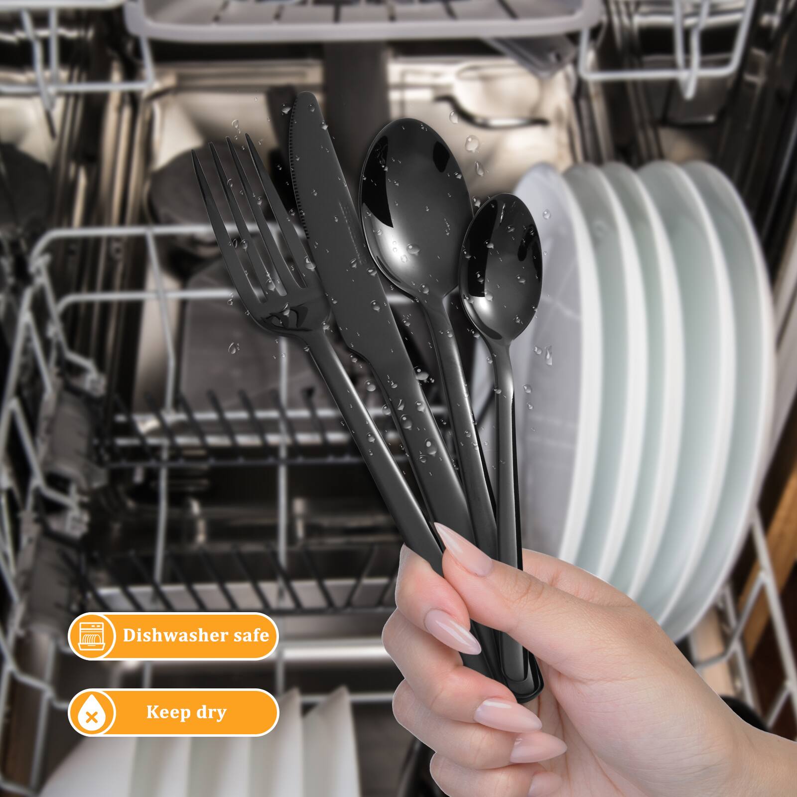 Dishwasher safe  
Keep dry