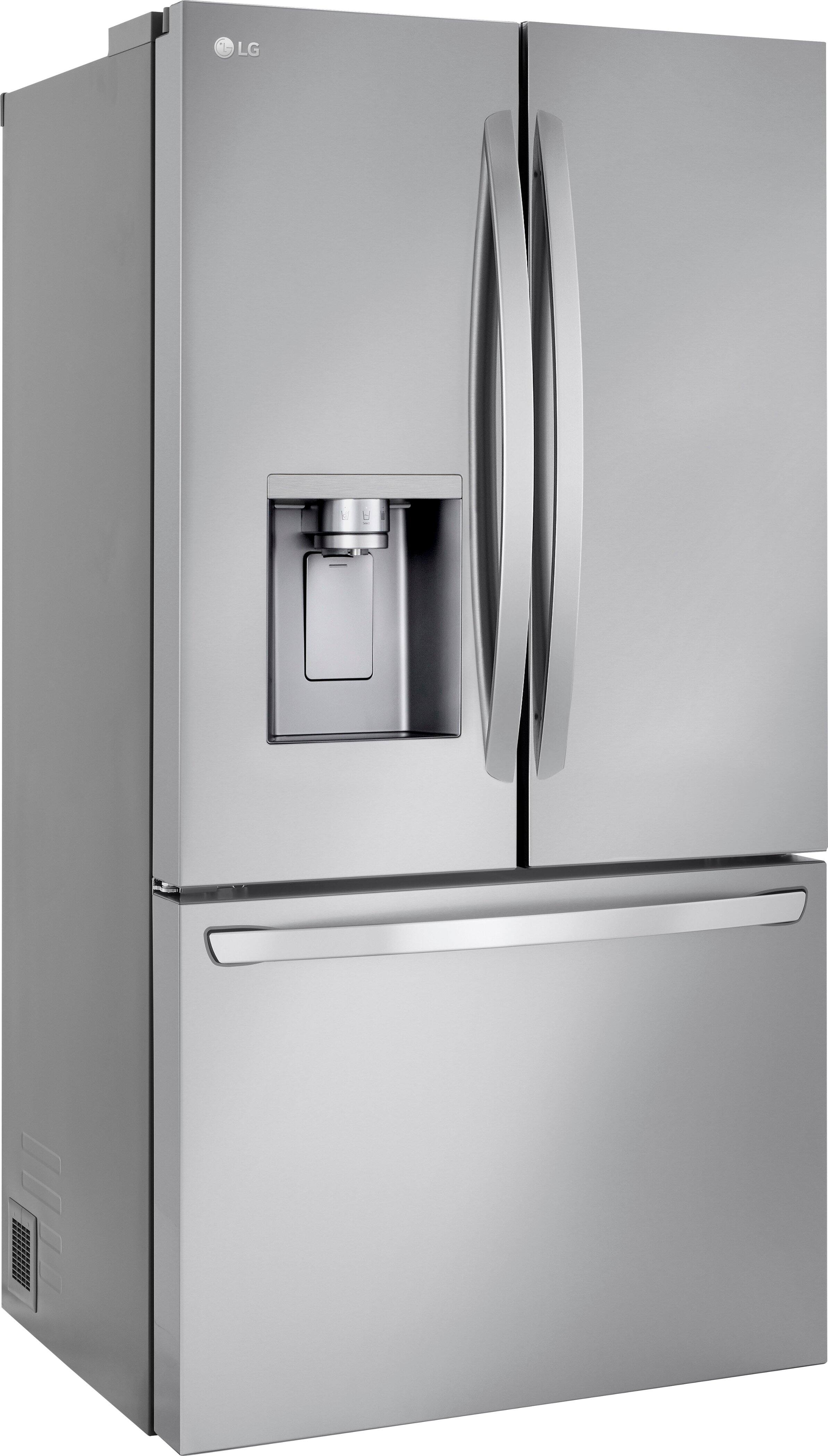 Angle. LG - 30.7 Cu. Ft. French Door Smart Refrigerator with Tall Ice and Water Dispenser - PrintProof Stainless Steel.