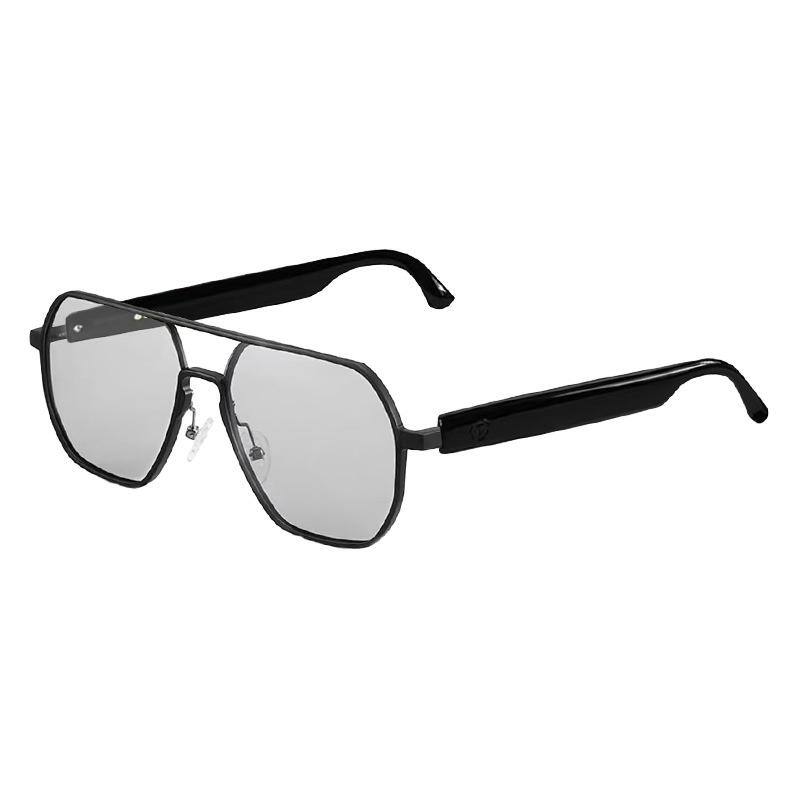 Front. Cluzine - Smart Photochromic Bluetooth Glasses Music Call AI Translation - Black.