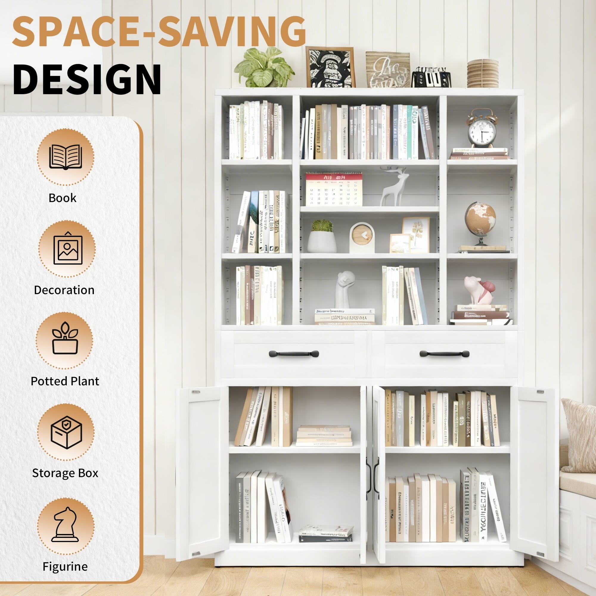 SPACE-SAVING DESIGN

- Book
- Decoration
- Potted Plant
- Storage Box
- Figurine