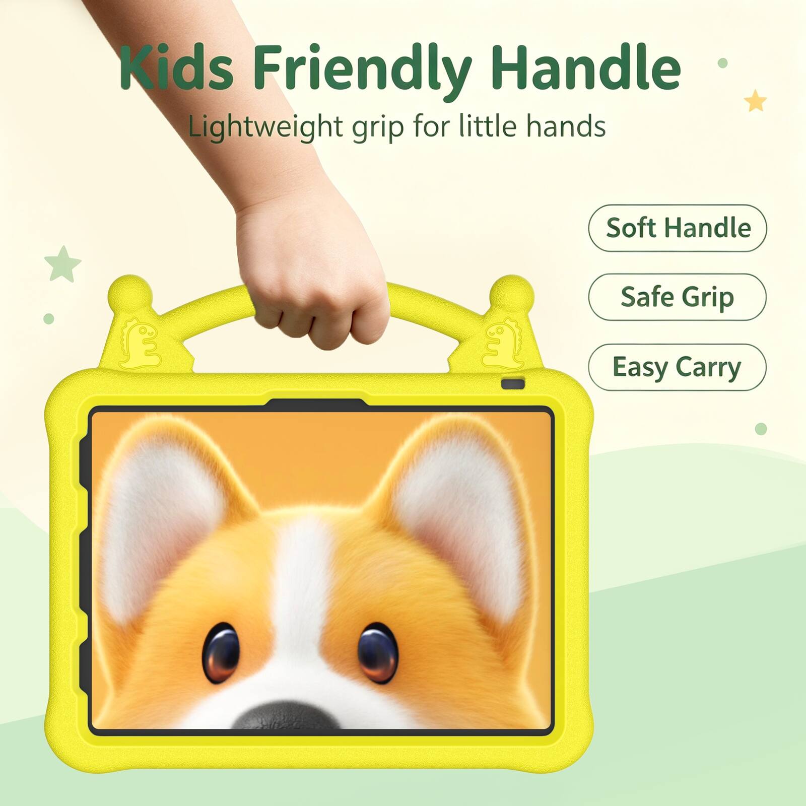 Kids Friendly Handle  
Lightweight grip for little hands  

Soft Handle  
Safe Grip  
Easy Carry