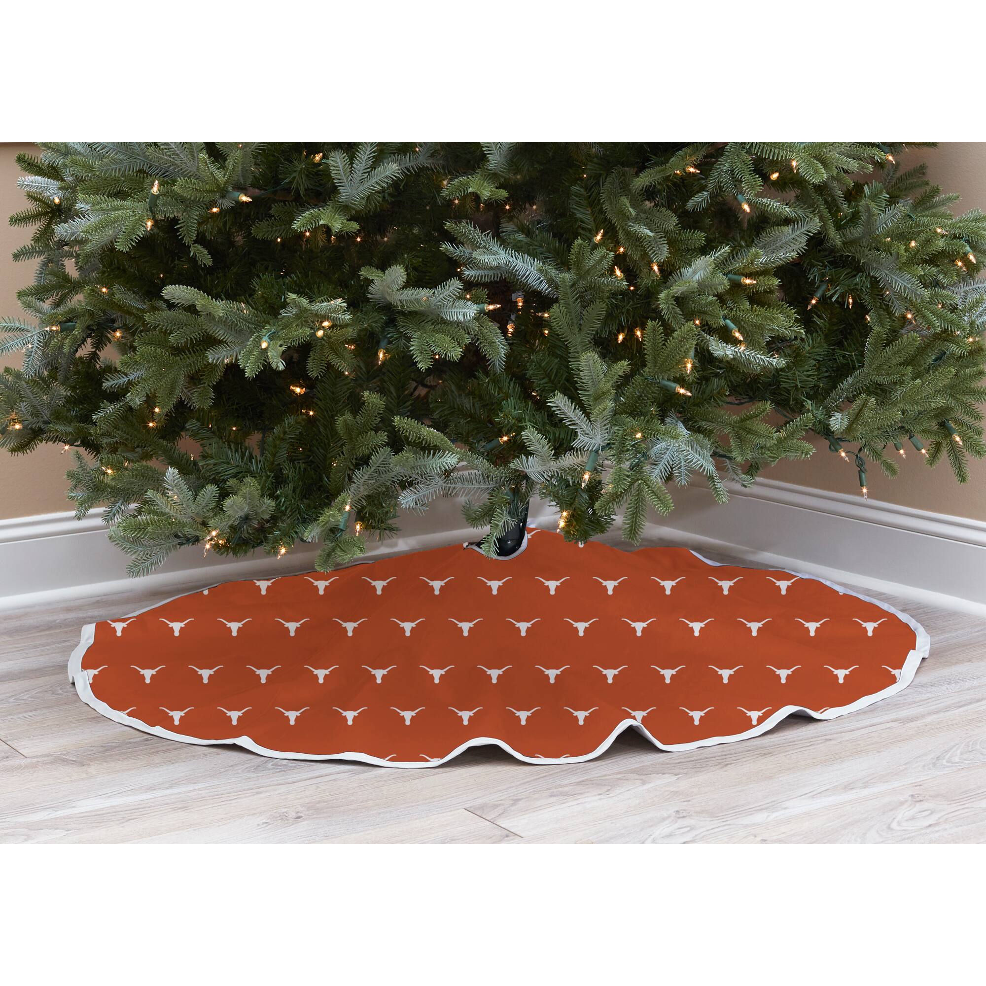 Alt View 1. Pegasus - Texas Longhorns Microplush Christmas Tree Skirt - Multicolor.