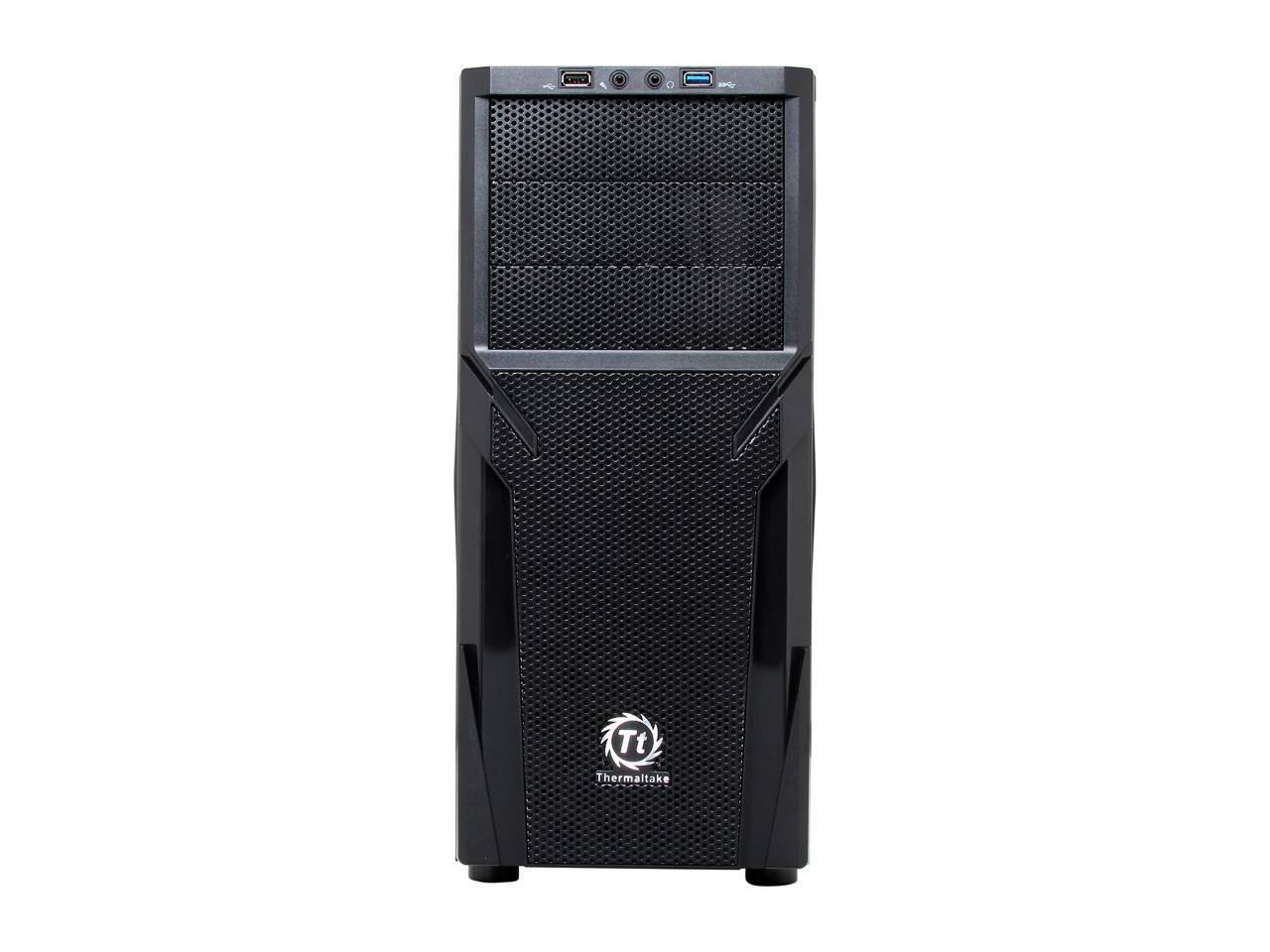 Alt View 1. Thermaltake - Thermaltake Versa H21 Mid Tower Computer Case with USB 3.0 and All-Black Interior(CA-1B2-00M1NN-00) - Black.