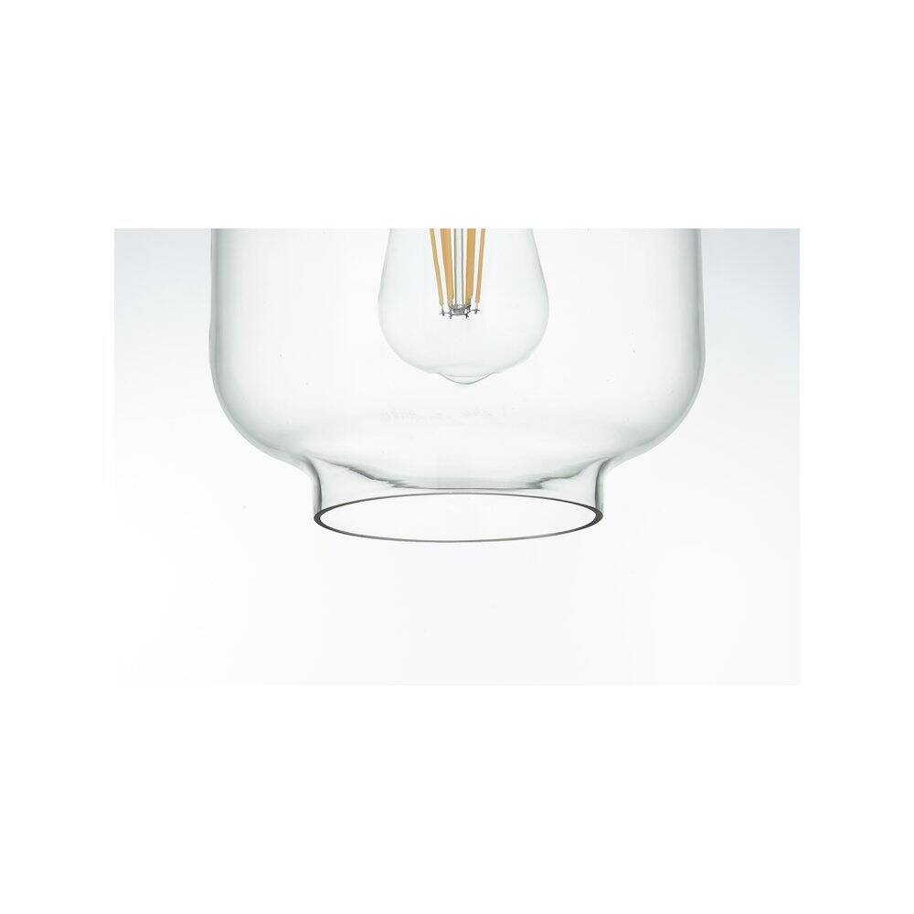 Alt View 4. Living District - Collier 7.5 Inch Flush Mount Ceiling Light Clear Shade in Satin Gold - Satin Gold And Clear.
