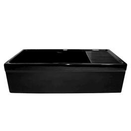 Whitehaus - Farmhaus Fireclay Quatro Alcove Large Reversible Sink - Black