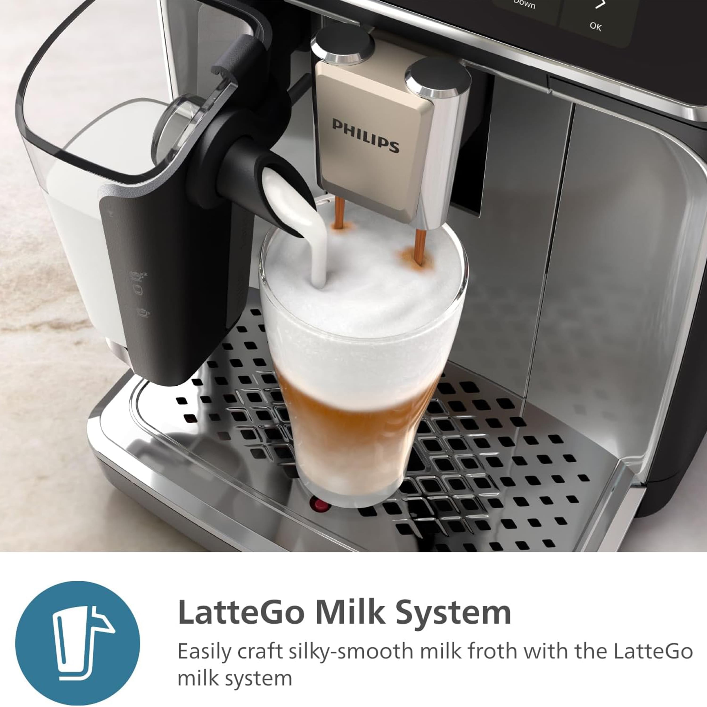 LatteGo Milk System Easily craft silky-smooth milk froth with the LatteGo milk system.