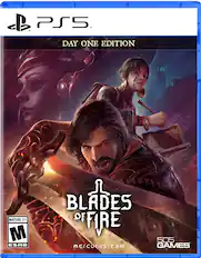 "PS5 Day One Edition, Mature 17+, M ESRB, Blades of Fire, 505 Games, Mercurysteam."