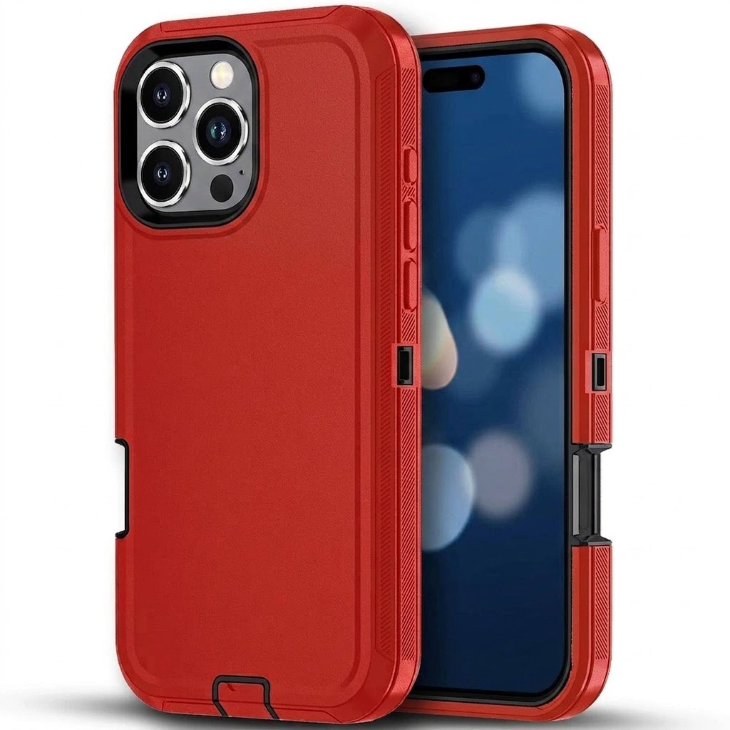 Front. Kitcheniva - Shockproof Bumper Case For iPhone 17 Pro Max Red / Black - Red/Black.