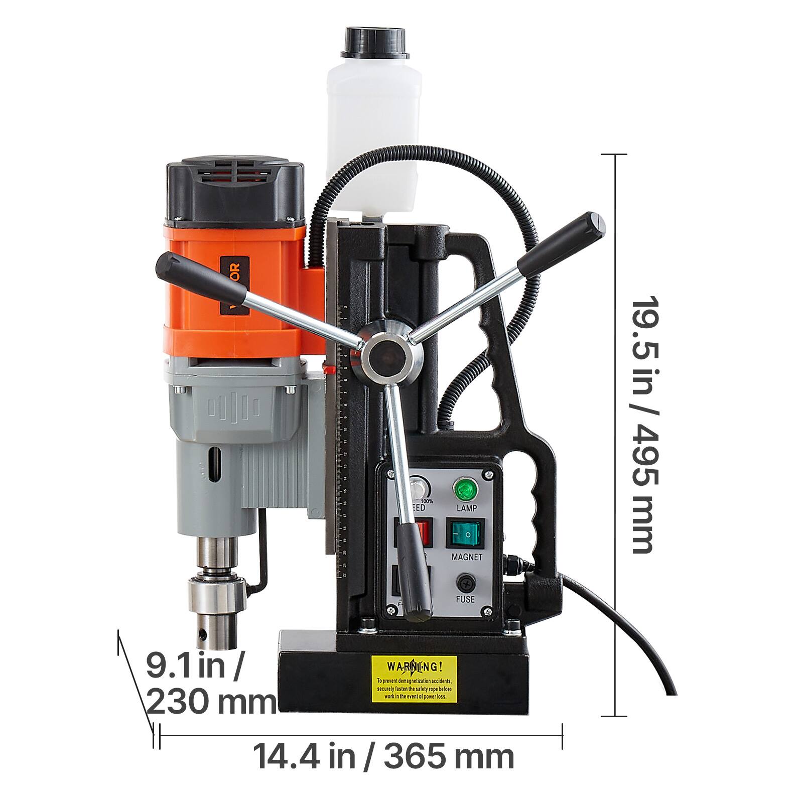 OR 00% EED LAMP 0 MAGNET FUSE 9.1in WARNING! 1g prevent demagnetization accidents, securely install the safety age brion OF 1 to non  power ml 230 mm 14.4 in / 365 mm 19.5 in / 495 mm