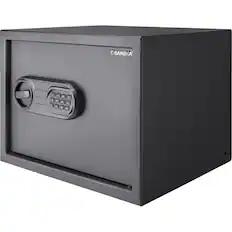 Front. Barska - 0.8 Cu. Ft Digital Keypad Safe-LED Interior Light, Extra-Wide for Laptops, Silent Mode, Steel Security Safe - Black.